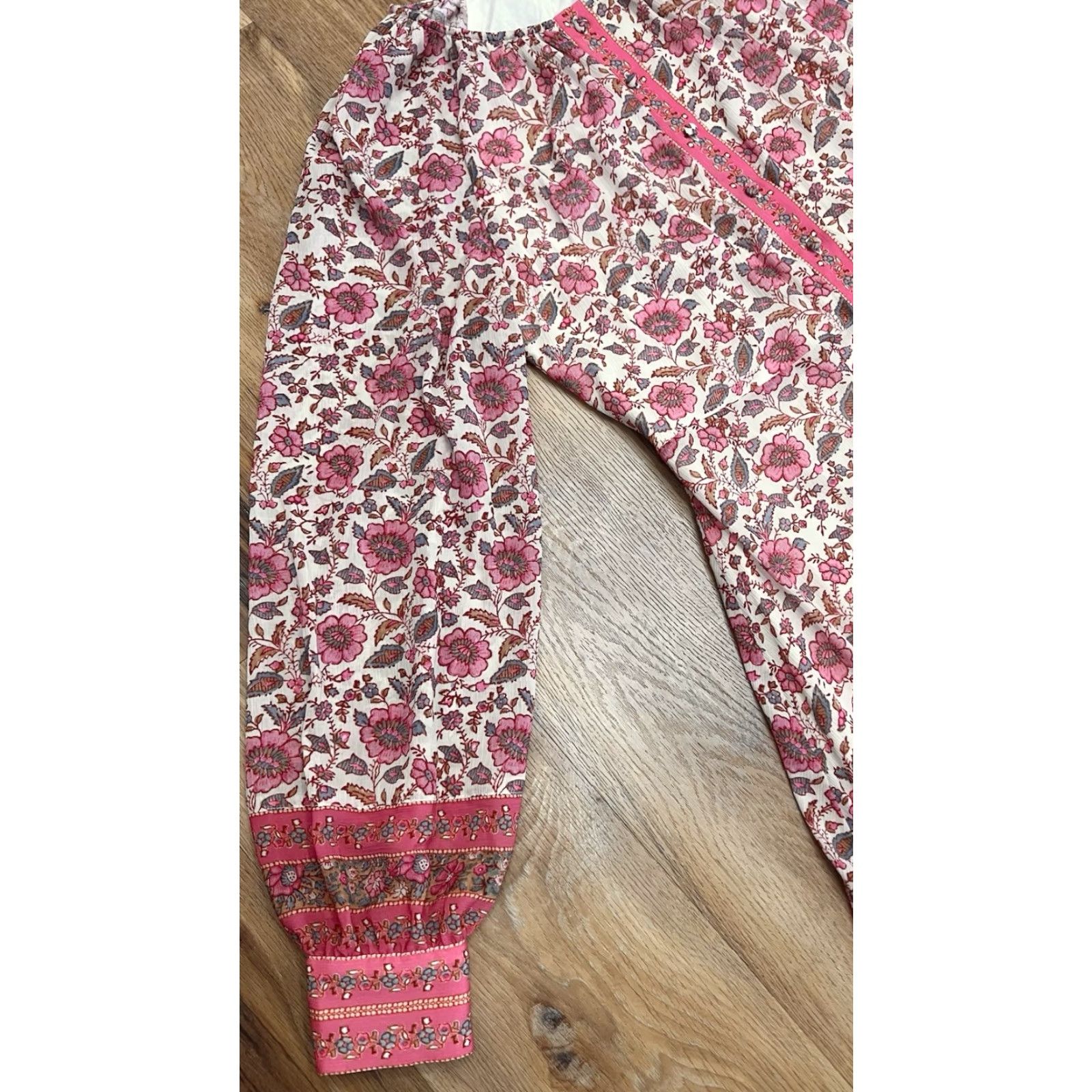 Pinko VINTAGE Sezane Dress Merida in Pink Floral Print Midi Dress 40 Size S / US 4 / IT 40 - 5 Thumbnail