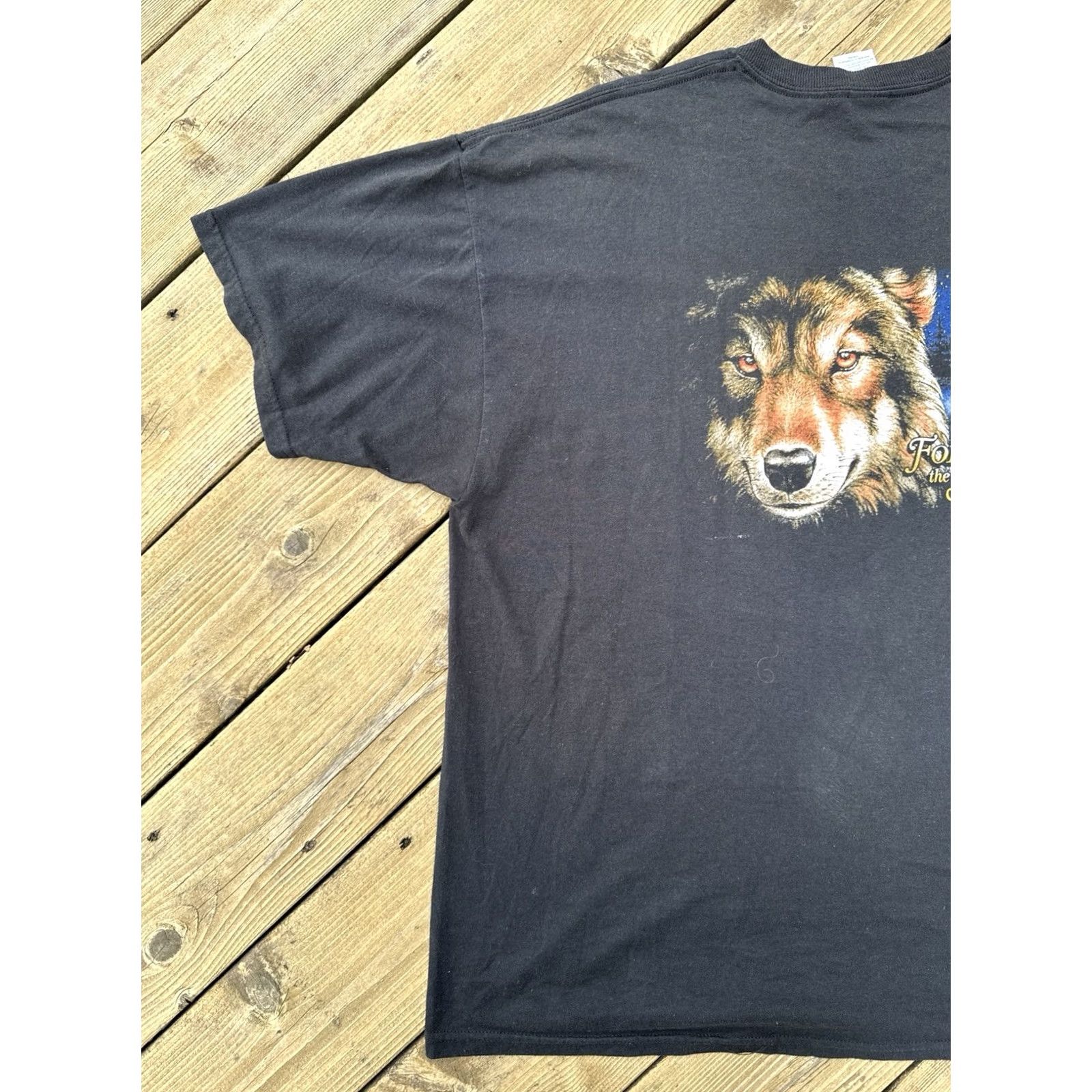 Jerzees VINTAGE Y2K Wolf Eagle Biker T Shirt American Legends Motorcycle 2XL Men Size US XXL / EU 58 / 5 - 6 Thumbnail