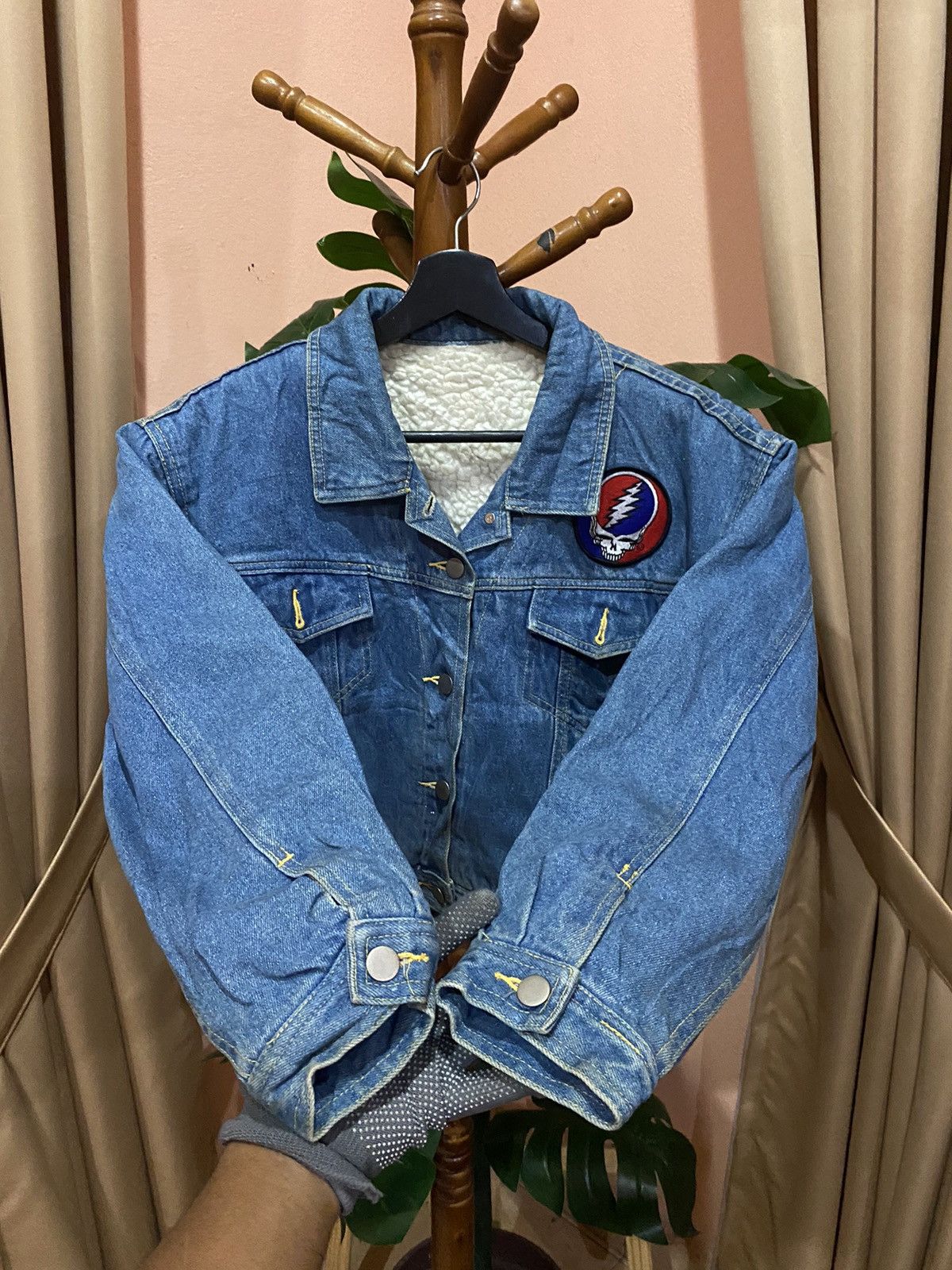 Japanese Brand VINTAGE CECILENE GRATEFUL DEAD CROP FUR DENIM TRUCKER JACKET Size M / US 6-8 / IT 42-44 - 4 Thumbnail