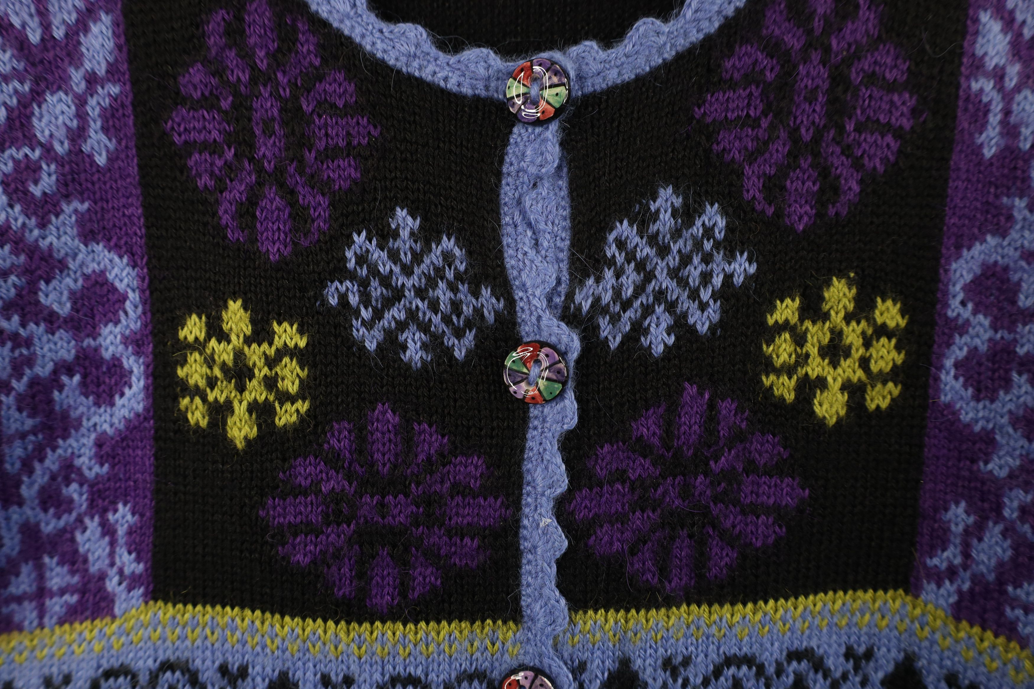Vintage Vintage 90s Streetwear Blend Flower Knit Cardigan Sweater Size M / US 6-8 / IT 42-44 - 5 Thumbnail