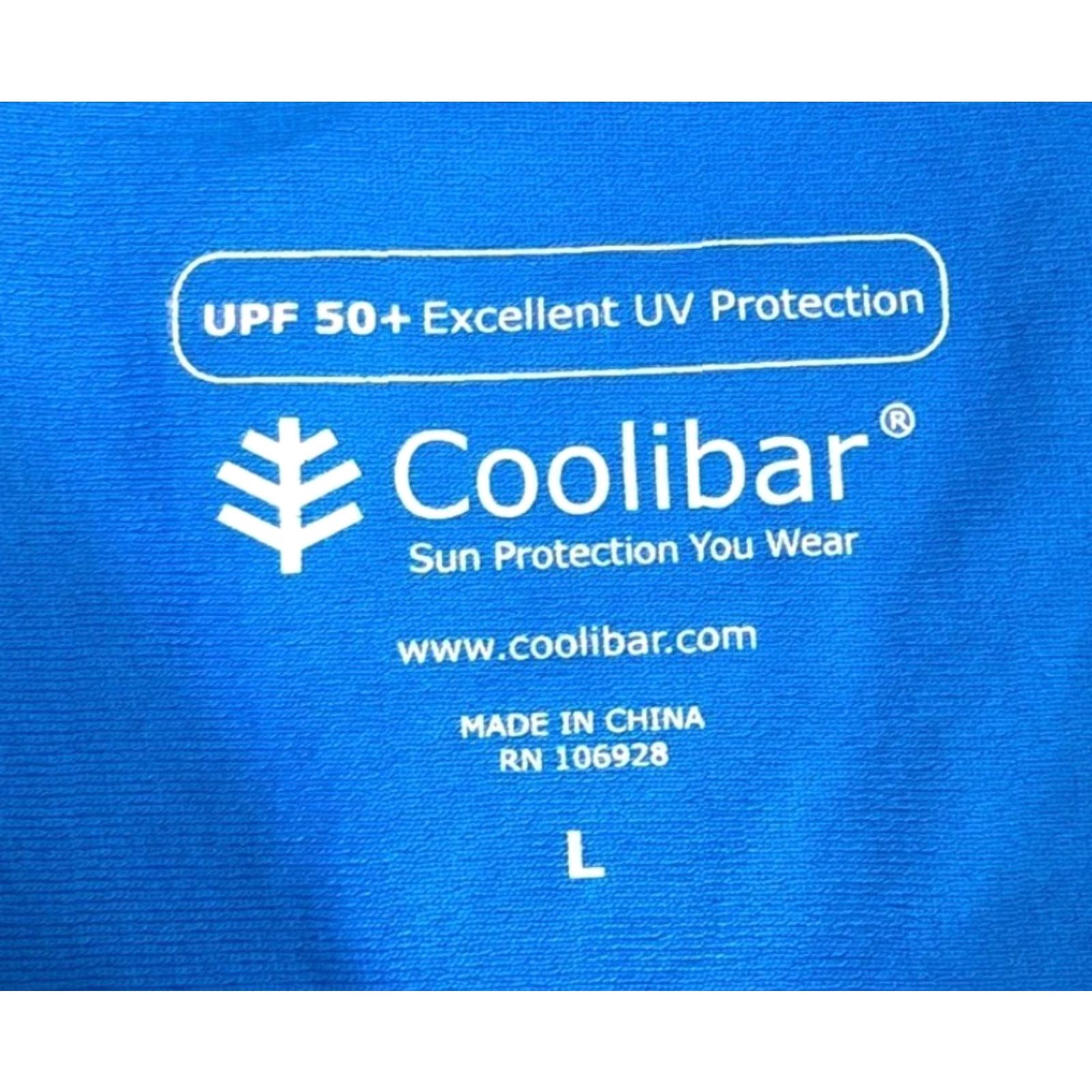 Vintage Coolibar Freestyle Women's Rash Guard Short Sleeve UPF 50+ Shirt Large Sz EUC Blue Zip Pocket 100% Polyester Machine Washable Size XL / US 12-14 / IT 48-50 - 6 Thumbnail