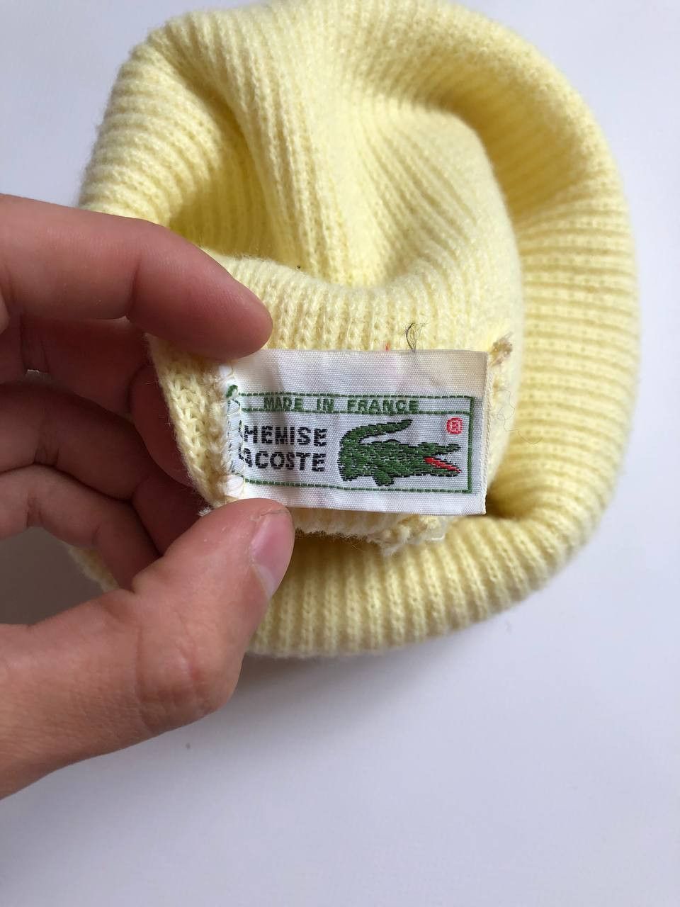 Lacoste Vintage 90s Lacoste Beanie Hat Made in France Wool Knit Size ONE SIZE - 5 Thumbnail