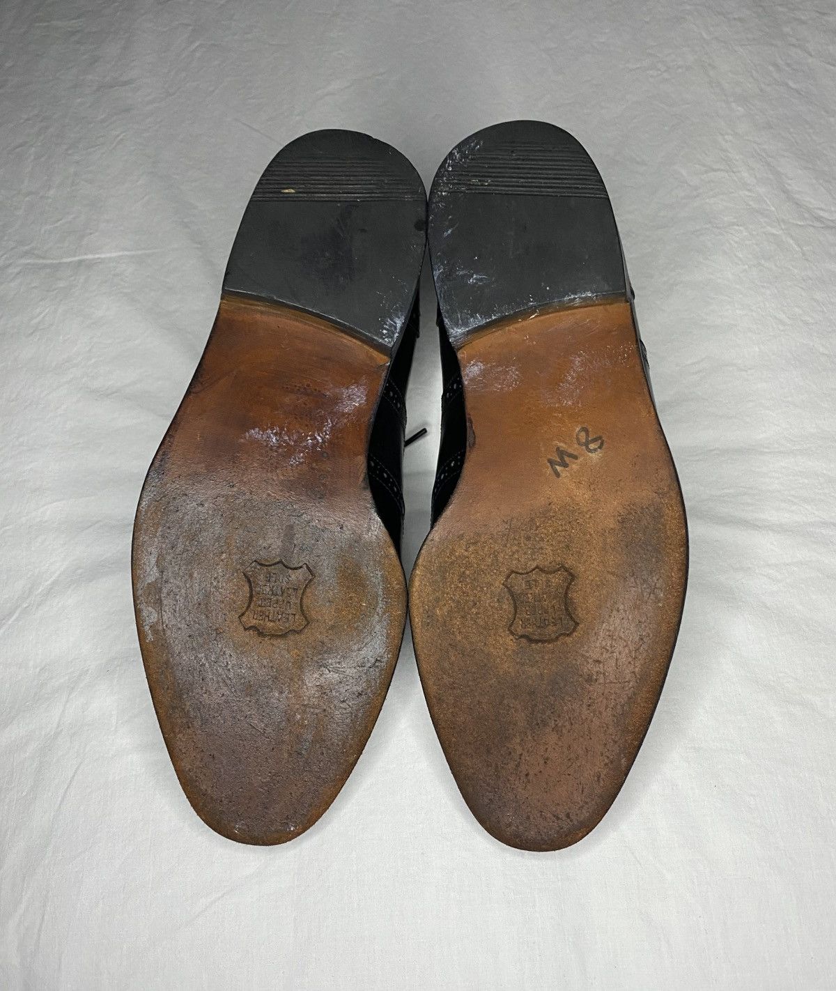 Other Executive Level Black Leather Oxford Wingtip Shoes 10 EW Size US 10 / EU 43 - 7 Thumbnail