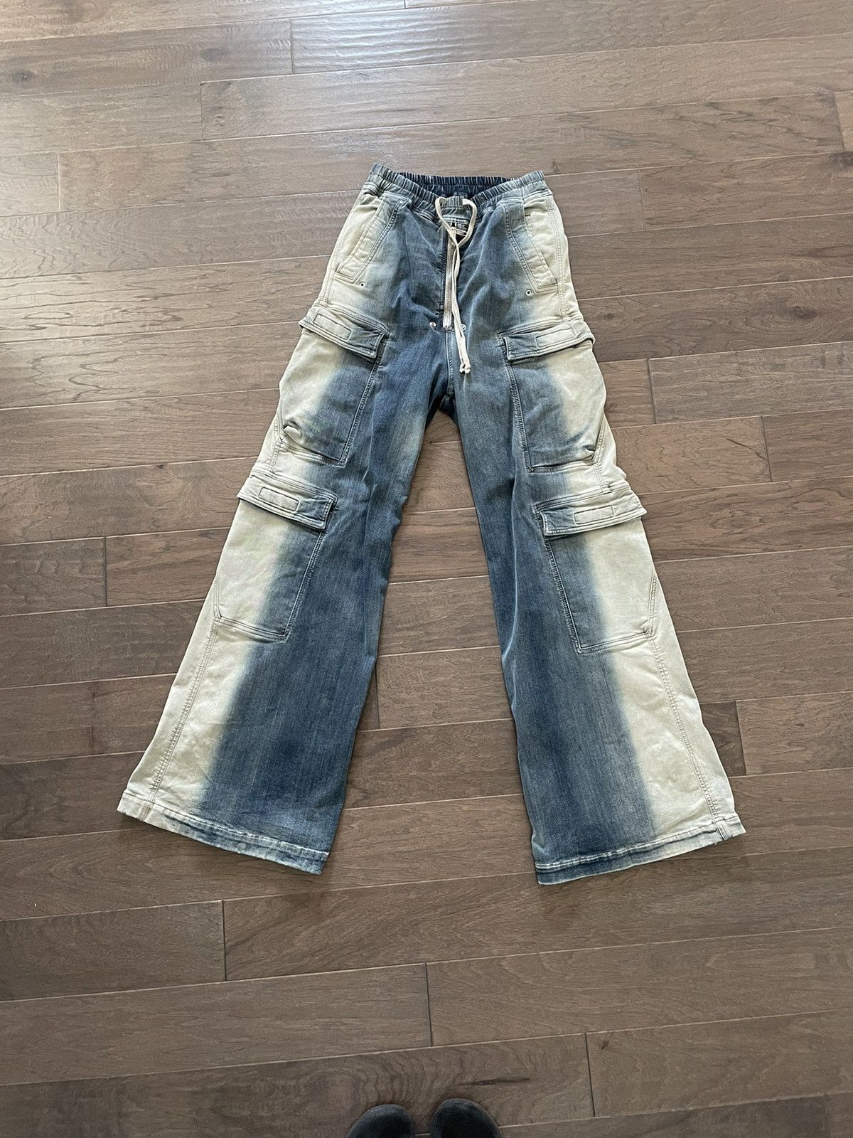 image of Rick Owens Bella Cargos Ss23 “Mineral Pearl Degrade” in Beige, Men's (Size 32)