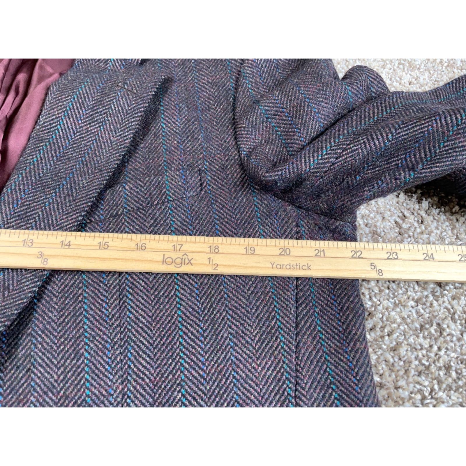 Vintage VINTAGE Hickey Freeman Wool Blazer Men's 42 Brown Herringbone Classic Preppy Size 42R - 6 Thumbnail