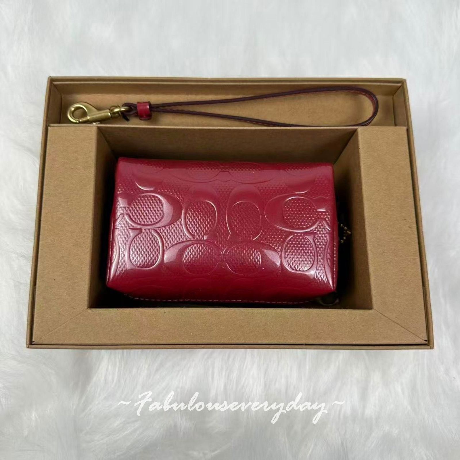 Coach Coach Boxed Essential Mini Cosmetic Pouch Wristlet Red Size ONE SIZE - 1 Thumbnail