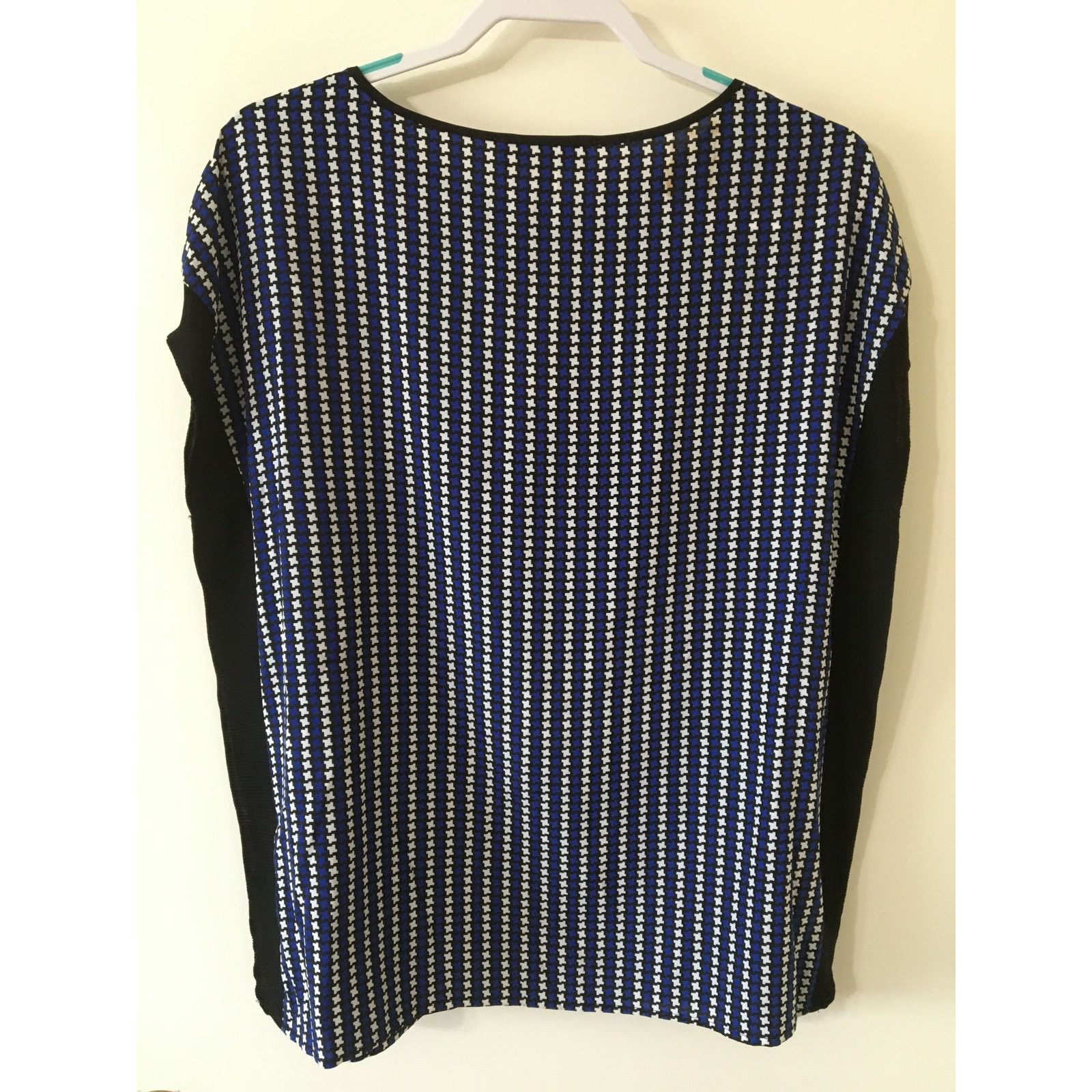 Michael Kors NWT Michael Kors Cap Sleeve Royal Blue, White & Black Blouse Size S / US 4 / IT 40 - 3 Thumbnail