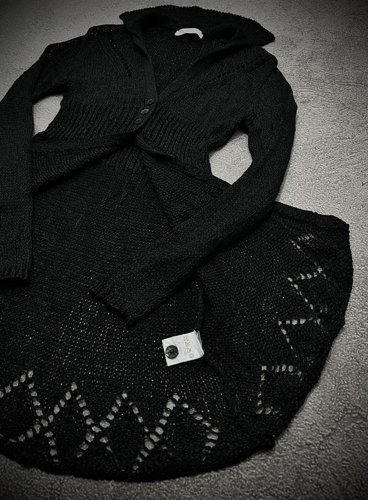 Japanese Brand Eterno Gothic Grunge Black Long Cardigan IfSixWasNine Style Size M / US 6-8 / IT 42-44 - 3 Thumbnail