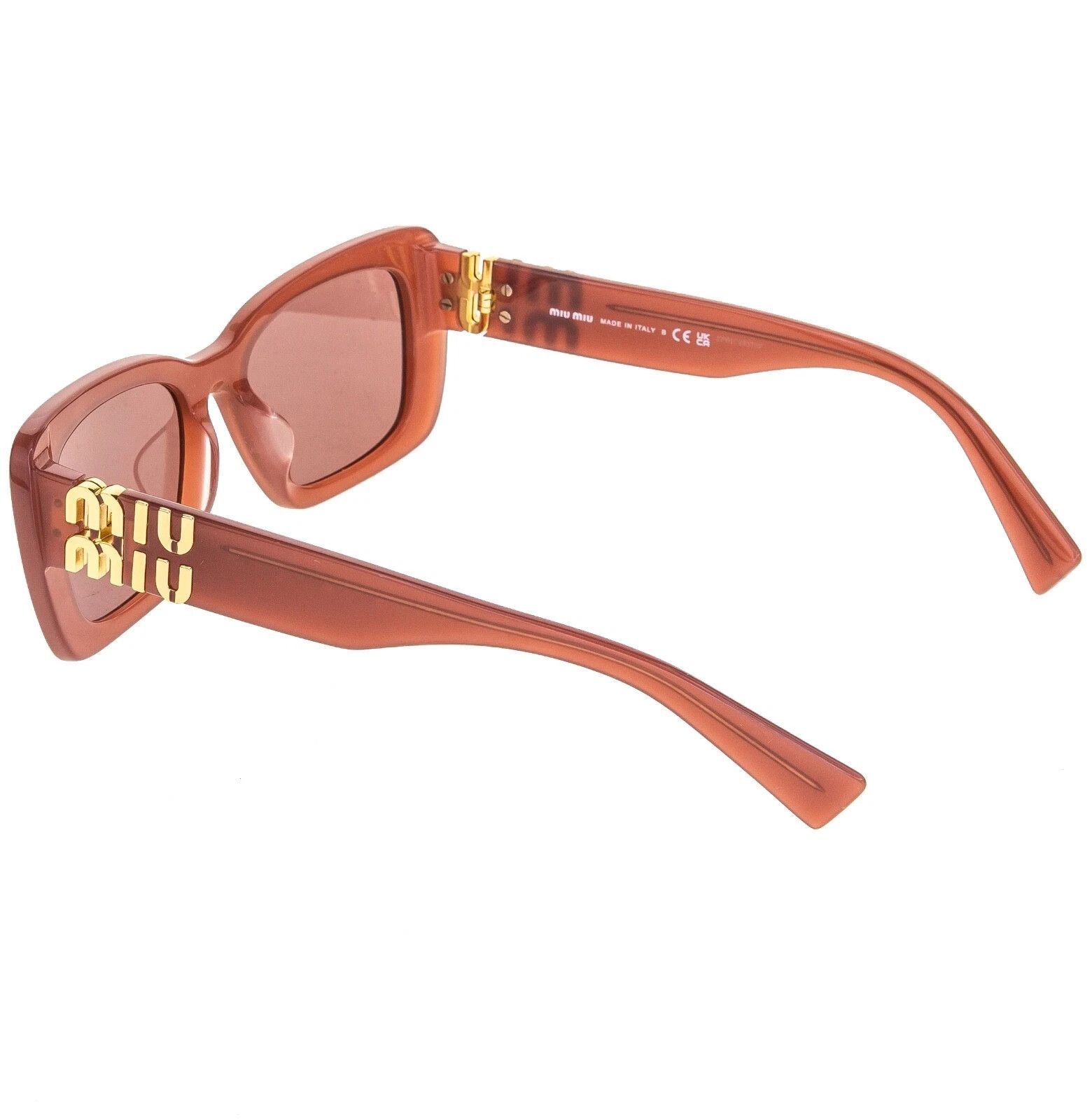 Miu Miu MIU MIU LOGO MU07YS Cognac Opal Violet Geometric Luxury 07YS Size ONE SIZE - 2 Thumbnail