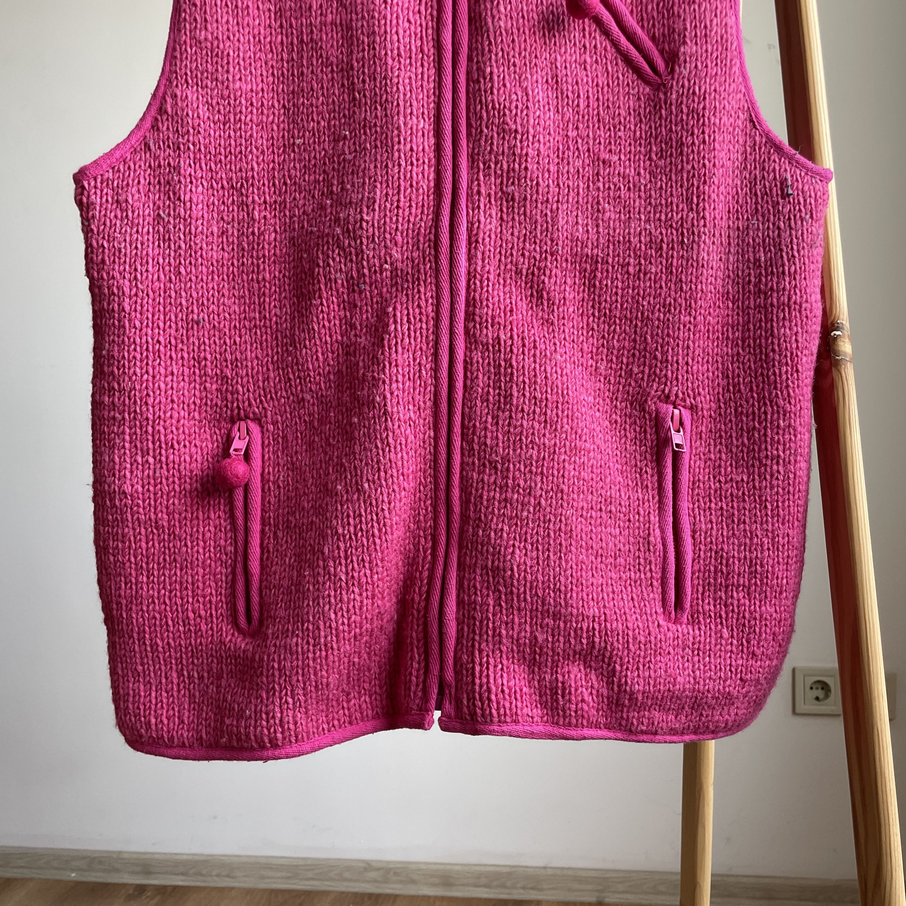 Handmade Pachamama Hand Made Nepal Womens Fleece Lined Wool Vest Size L / US 10 / IT 46 - 5 Thumbnail