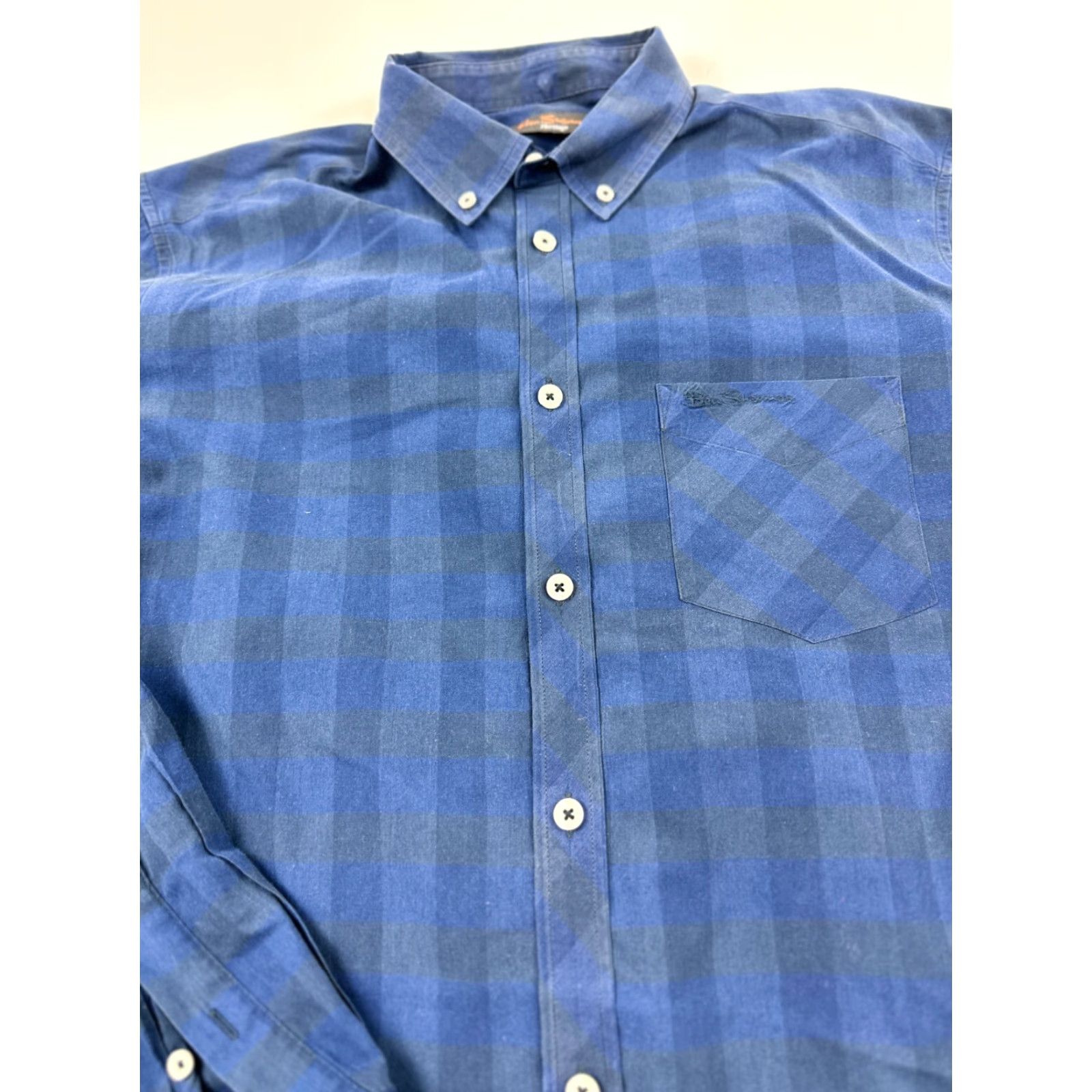 Ben Sherman Ben Sherman Shirt Men Medium Blue Plaid Button-Down Chest Pocket Casual Vintage? No — (no vintage) Regular Fit Size US M / EU 48-50 / 2 - 3 Thumbnail