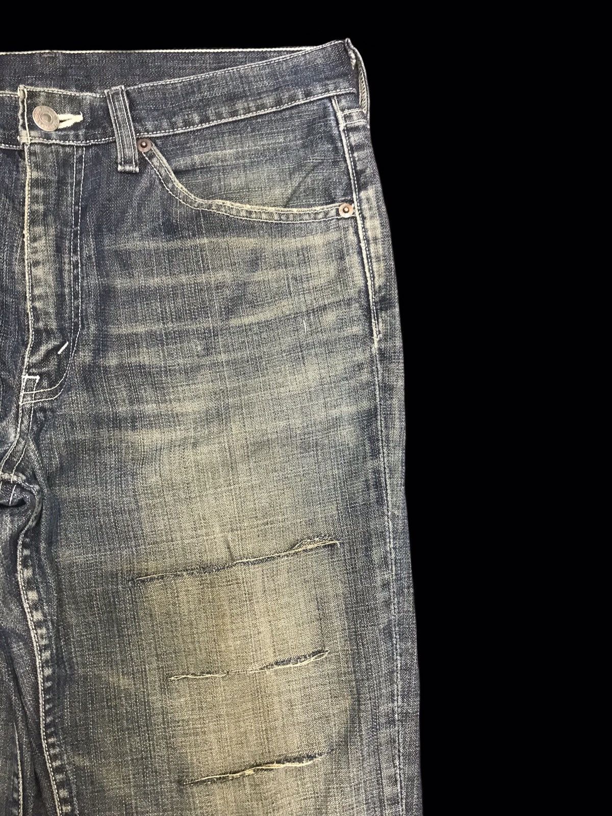 Levi's 💥THRASHED💥VTG Levis 517 Flare Thrashed Denim F366 Size US 31 - 3 Thumbnail