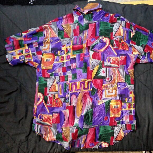 Vintage Vintage Jeri Marque Abstract Geometric Button Shirt Size XL / US 12-14 / IT 48-50 - 5 Thumbnail
