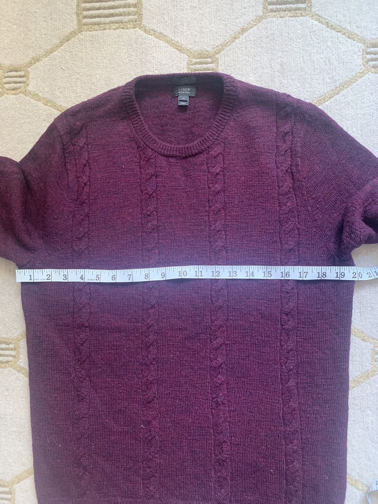 J.Crew J. Crew Slim Merino Wool Elbow Patch Cable Crewneck Sweater Size US M / EU 48-50 / 2 - 6 Thumbnail
