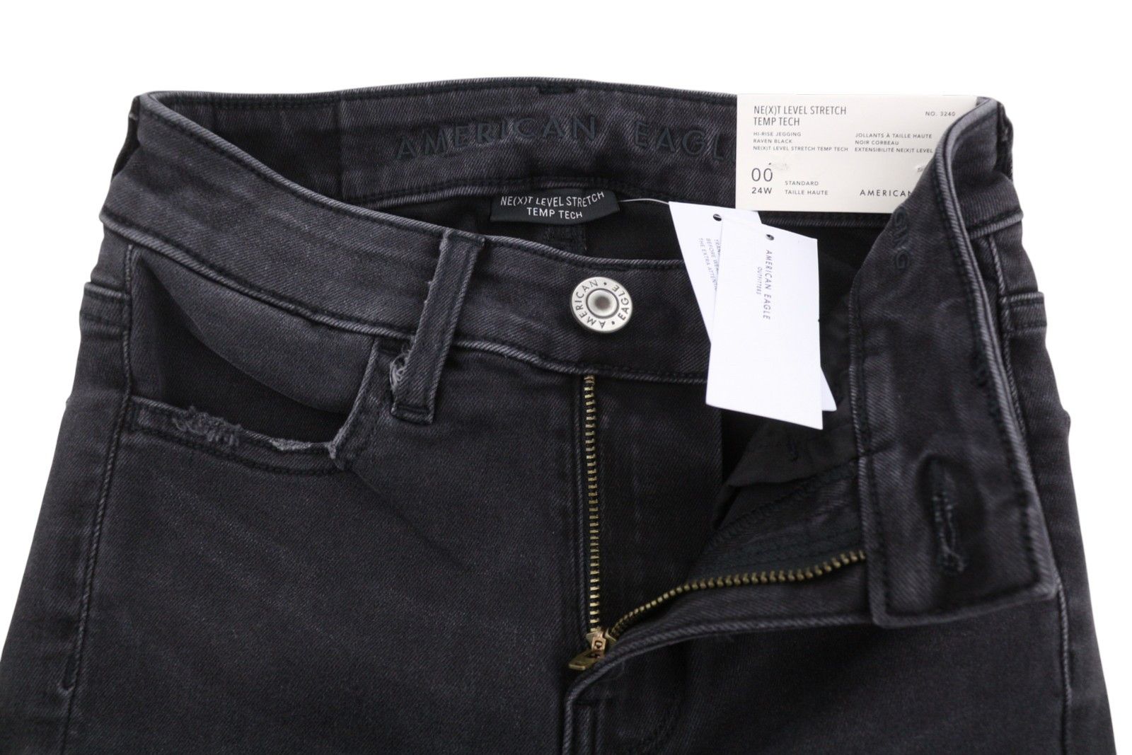 American Eagle Outfitters HI-RISE JEGGING W24 Raven Black Jeans 88998 Size 24" / US 00 / IT 34 - 4 Thumbnail