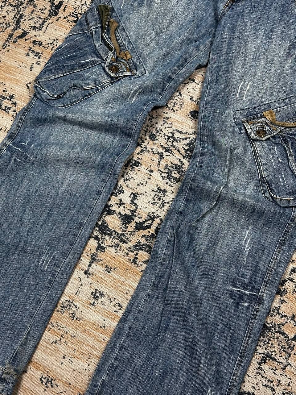 Japanese Brand Flare Cargo Avant Garde Vintage Grunge Opium Jeans Size US 34 / EU 50 - 4 Thumbnail