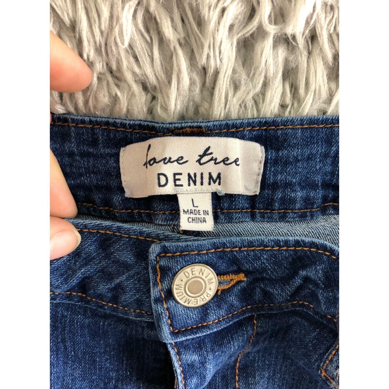 Denime Love Tree Skirt Womens Size Large Blue Denim Midi Mini Wash Midi Blue Denim Skirt Womens L - Size 36" / US 14 / IT 50 - 6 Thumbnail