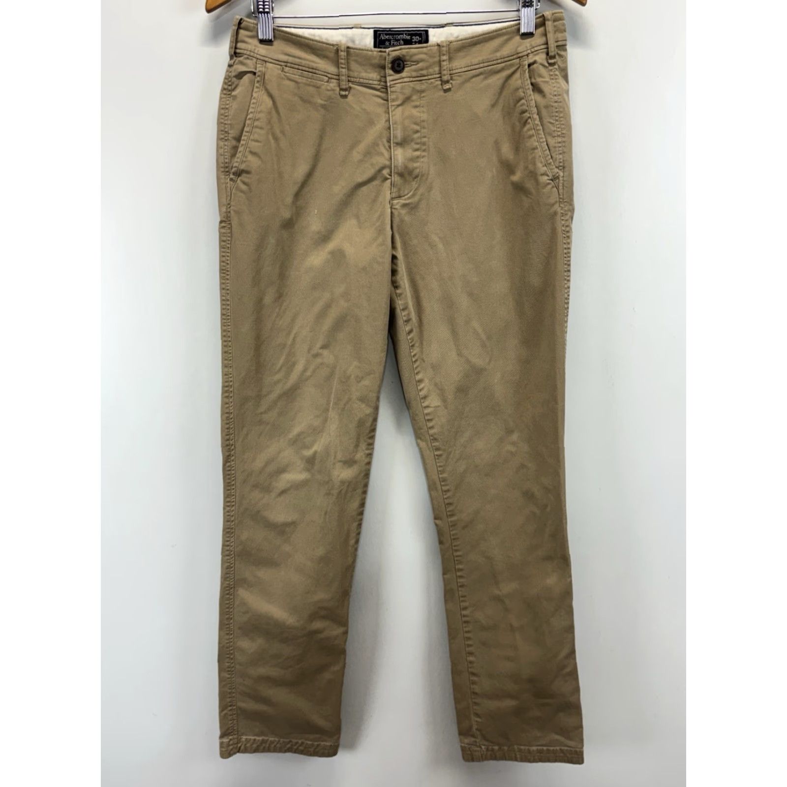 Abercrombie & Fitch Abercrombie & Fitch Kennan Straight Pants Mens 30x34 Tan Khaki Stretch Preppy Size US 30 / EU 46 - 2 Thumbnail