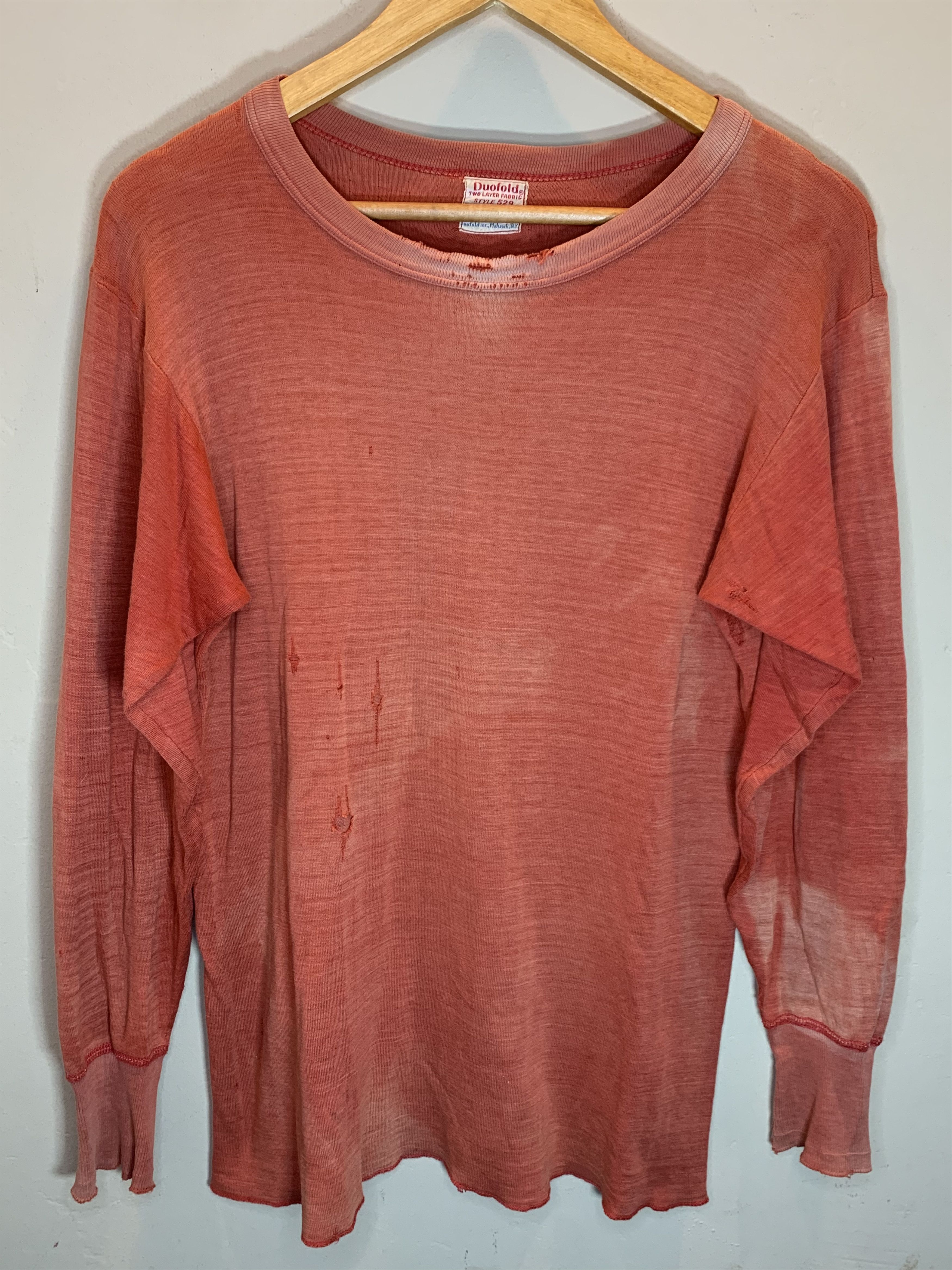 Vintage *RARE* Vintage 50’s Duofold Style 529 Faded Smoked Out Shirt Size US M / EU 48-50 / 2 - 1 Thumbnail
