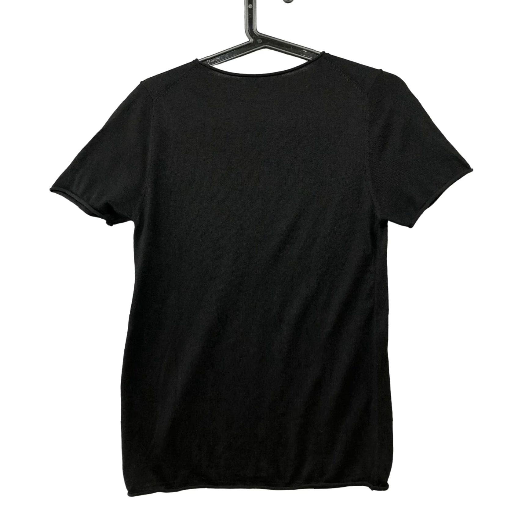 Zara Zara Crewneck Short Sleeve Top Womens Small Black Lightweight Knit Cotton Blend Casual T-Shirt Size S / US 4 / IT 40 - 2 Thumbnail