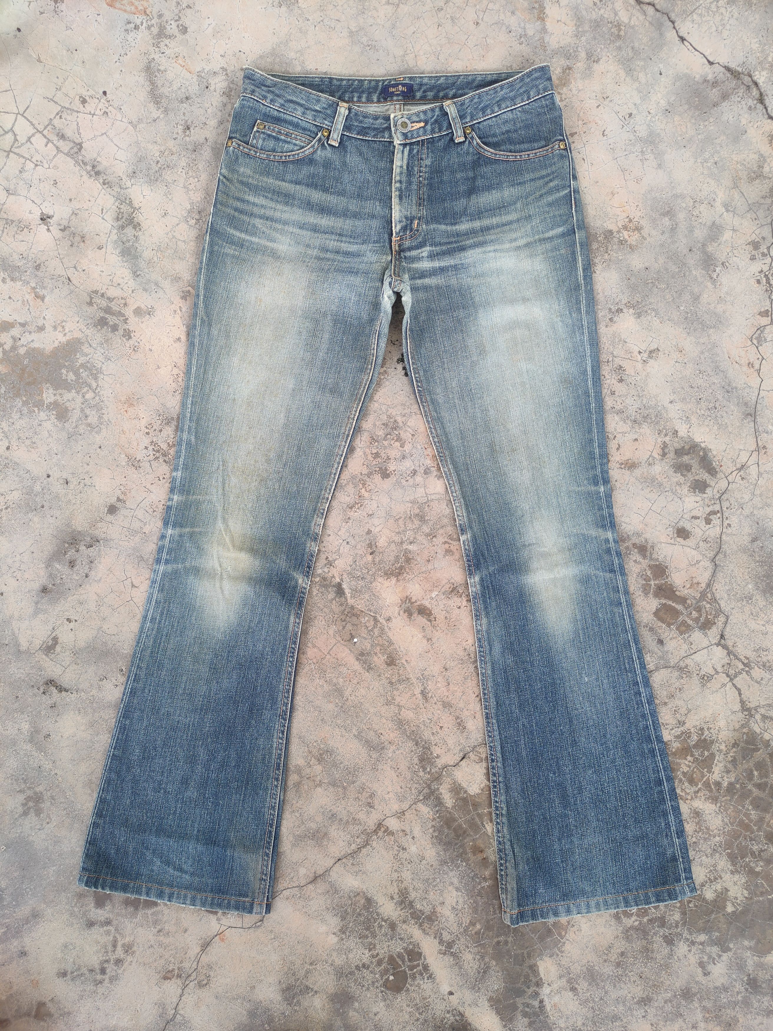Japanese Brand VINTAGE SOMETHING FLARE FADED DENIM JEANS PANTS Size US 31 - 2 Thumbnail