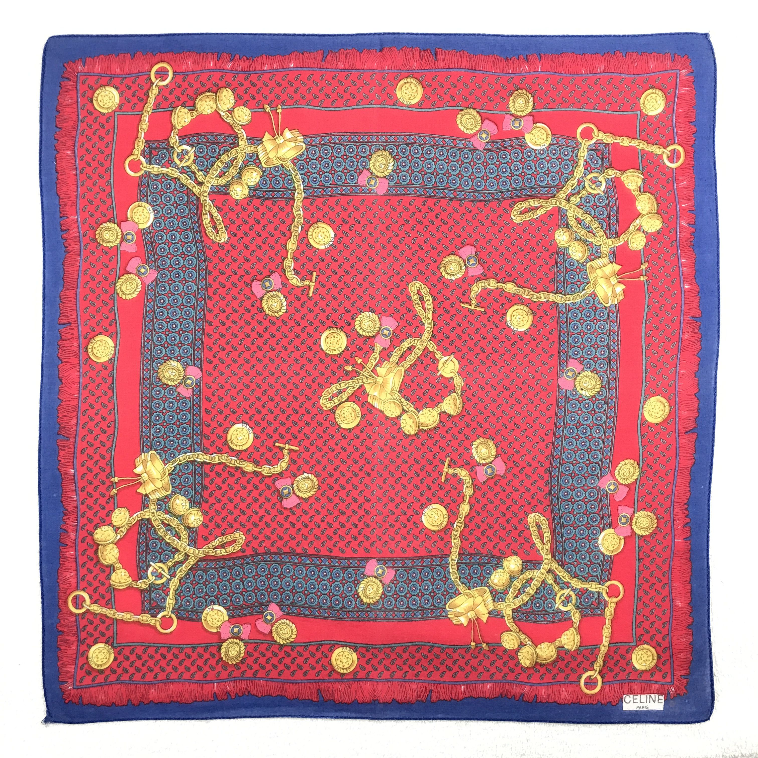 Celine × Vintage Vintage Celine Bandana Neckerchief Handkerchief Size ONE SIZE - 1 Thumbnail