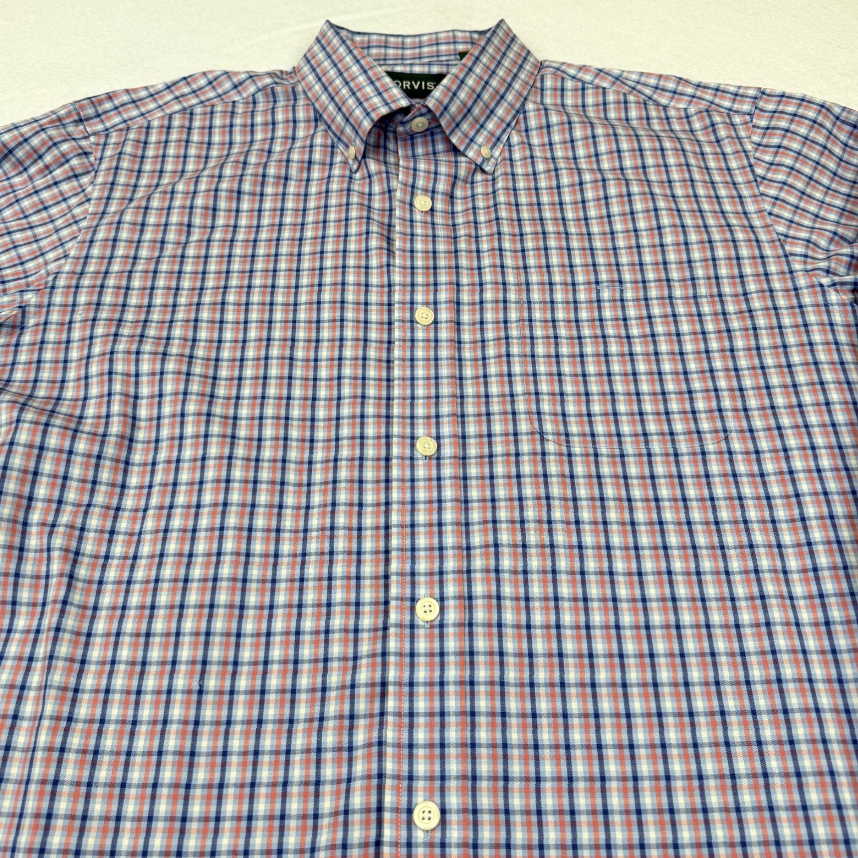 Orvis Orvis Shirt Mens XL Blue Red Check Button-Down Long Sleeve Classic Fit Casual Size US XL / EU 56 / 4 - 3 Thumbnail