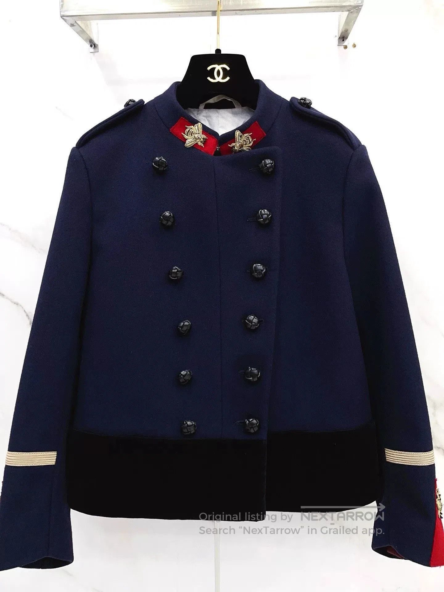 Gucci Gucci Dark Blue Gold Bee Coat. Size US S / EU 44-46 / 1 - 4 Thumbnail