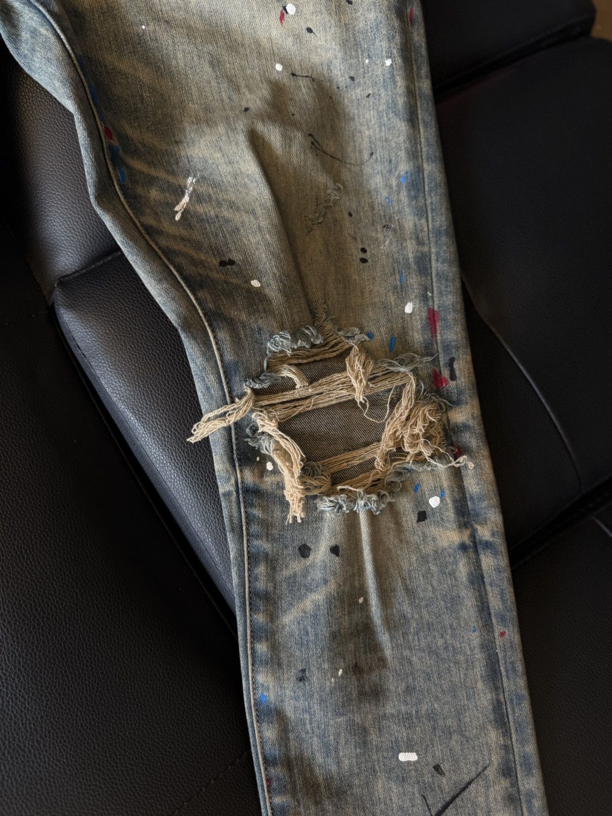 Amiri Amiri Blue Jeans Colorful Paint Splatter Size 30 Flawless 🧼 Size US 30 / EU 46 - 6 Thumbnail