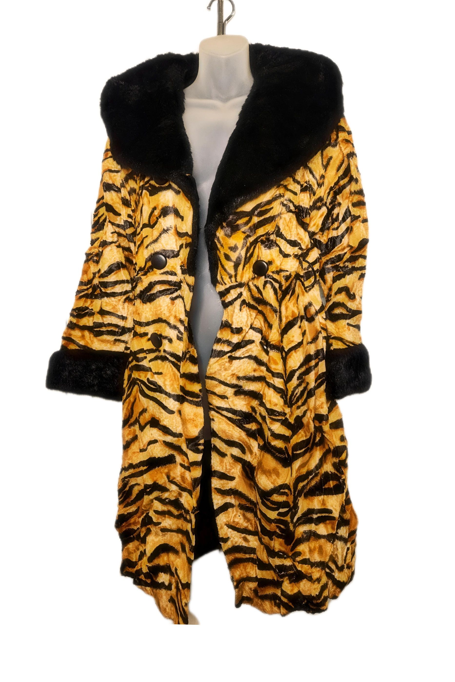 Vintage Vintage 1960s Zebra Faux Fur Coat with Mod Belt Women’s Size ONE SIZE - 5 Thumbnail