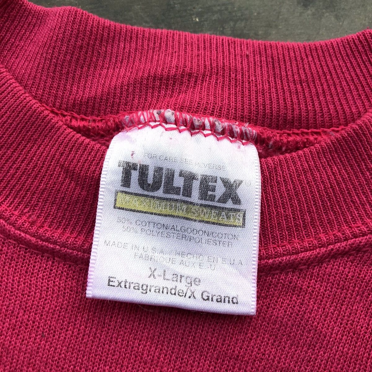 Tultex × Vintage Vintage Sweatshirt Tultex Magenta 90s Size US XL / EU 56 / 4 - 3 Thumbnail