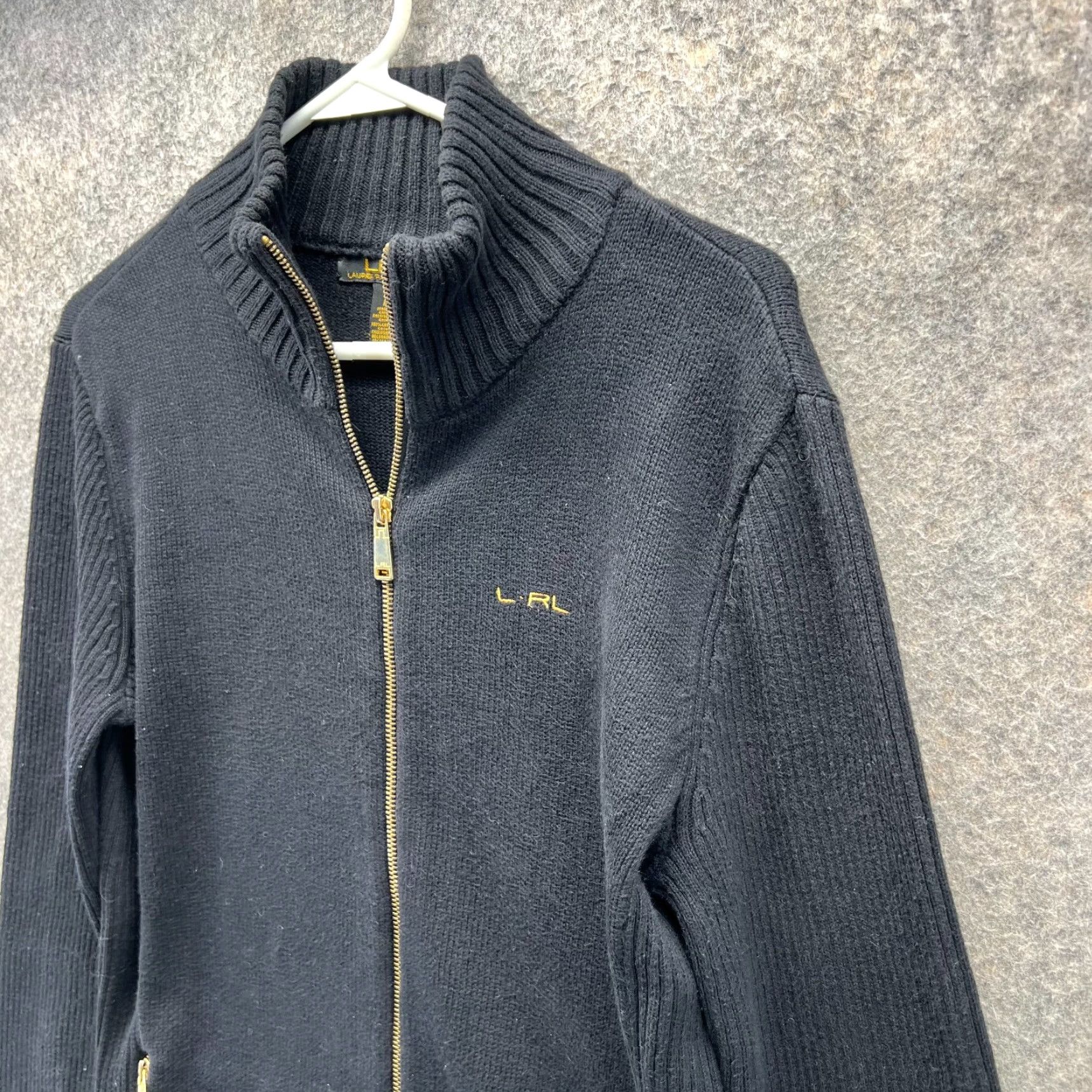 Ralph Lauren VINTAGE Lauren Ralph Lauren Sweater Women Medium Full Zip Fleece Knit Black Size M / US 6-8 / IT 42-44 - 7 Thumbnail