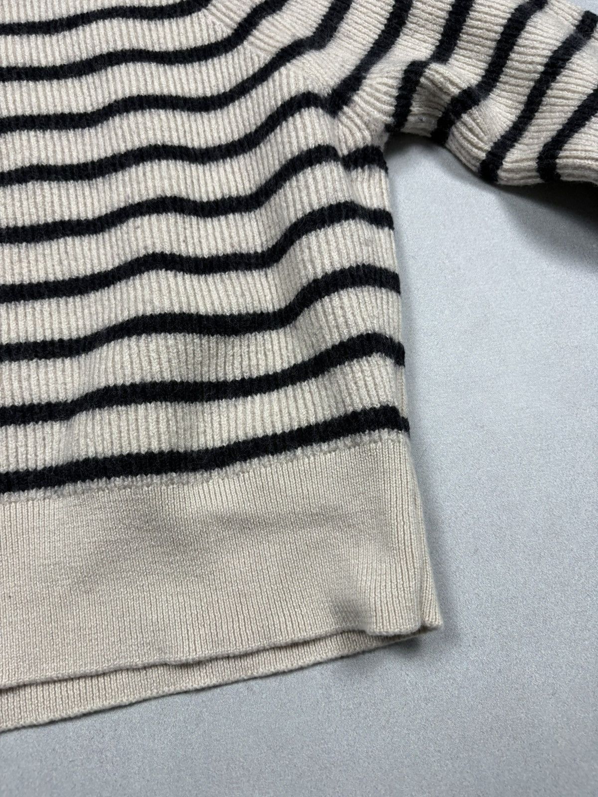 Sezane Sezane La Maille Striped Merino Wool Knit Sweater Button M Size M / US 6-8 / IT 42-44 - 7 Thumbnail