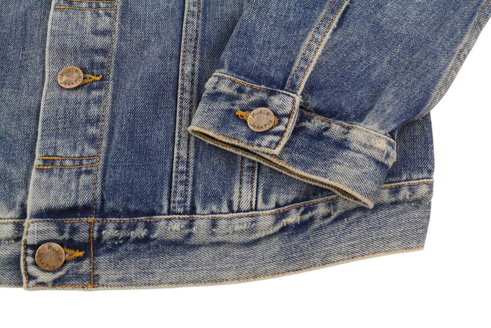 Nudie Jeans BILLY M Shimmering Indigo Button-Up Washed Distress 85896 Size US M / EU 48-50 / 2 - 4 Thumbnail
