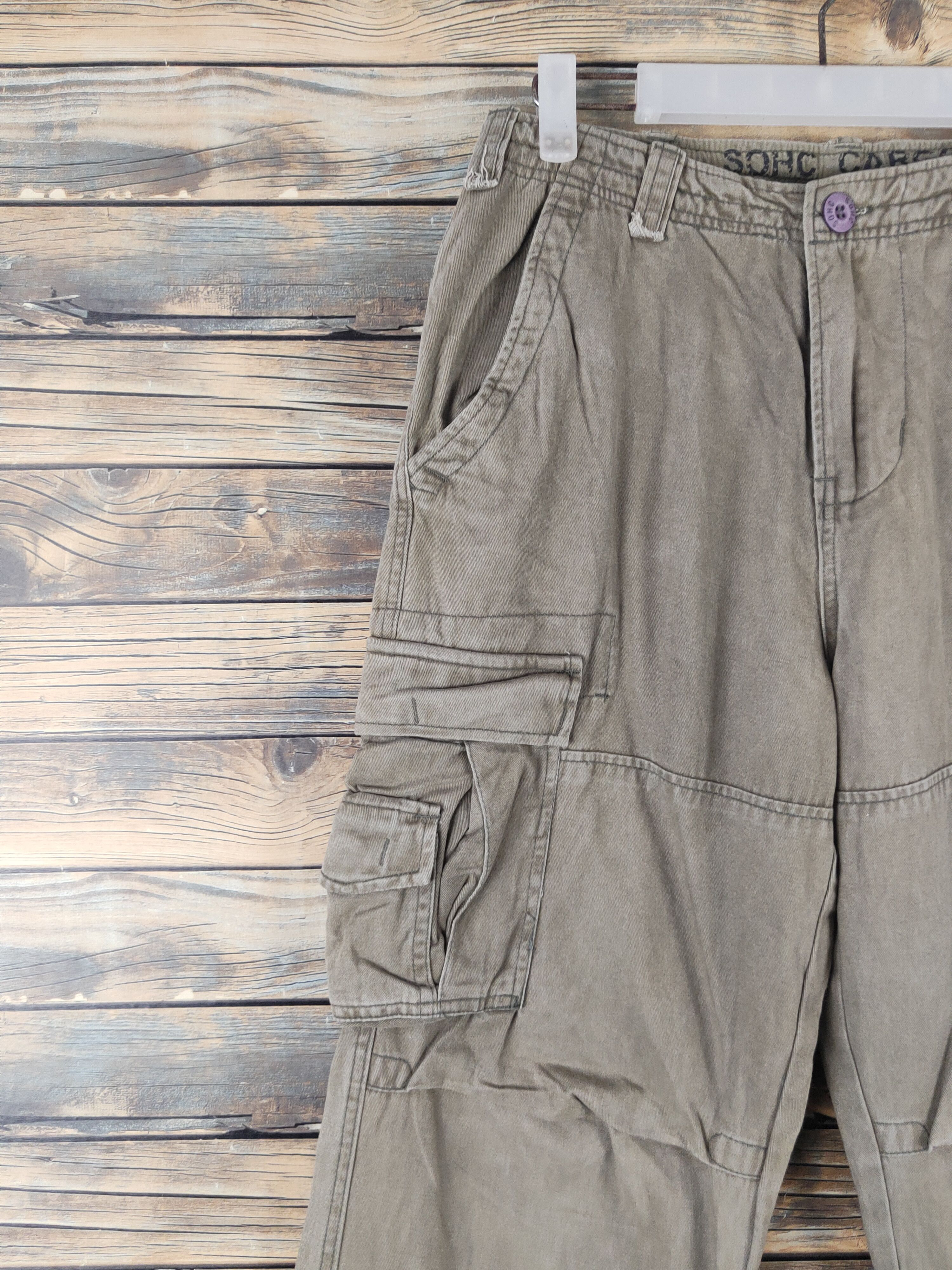 Japanese Brand DL SOHC Olive Faded Multipocket Tactical Cargo Pants #1365 Size US 29 - 3 Thumbnail