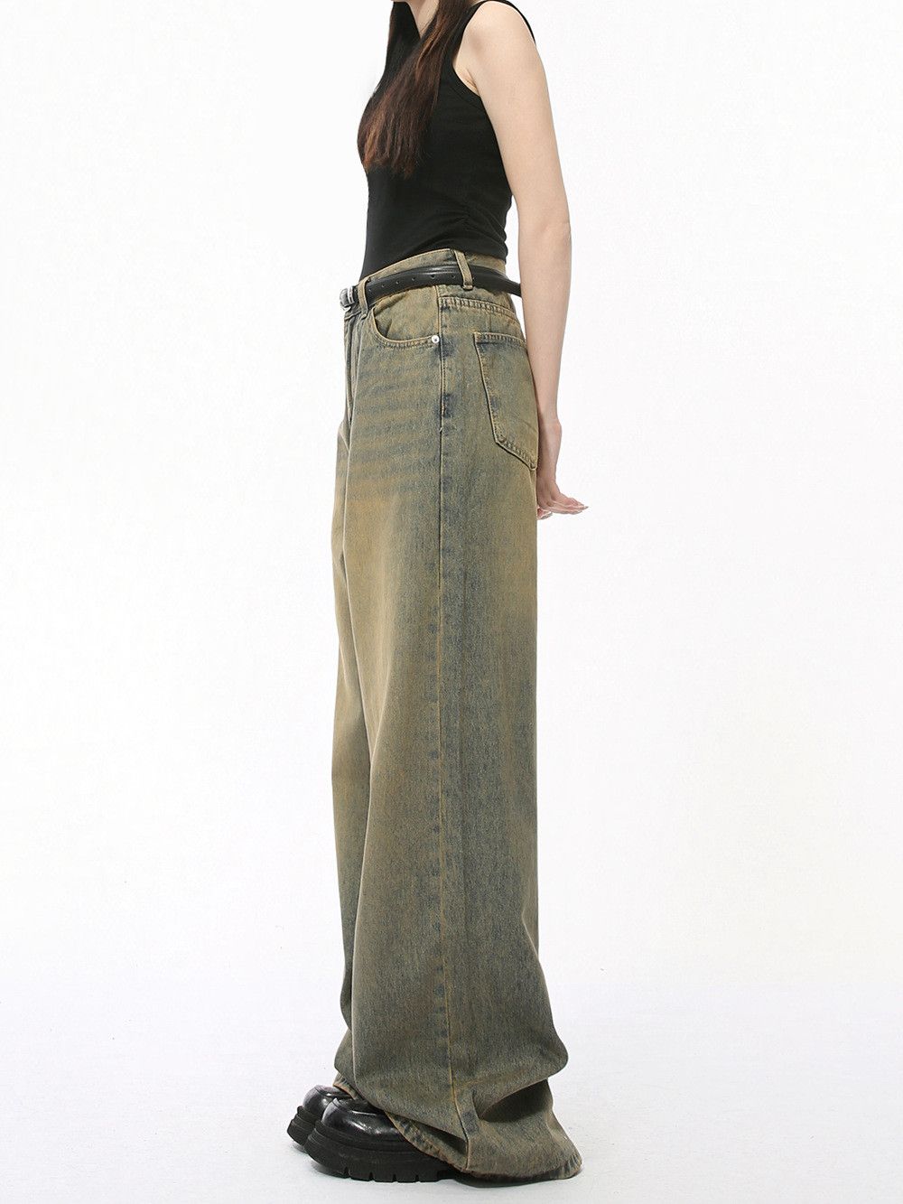 Vintage Men's vintage distressed washed wide-leg jeans Size US 32 / EU 48 - 5 Thumbnail