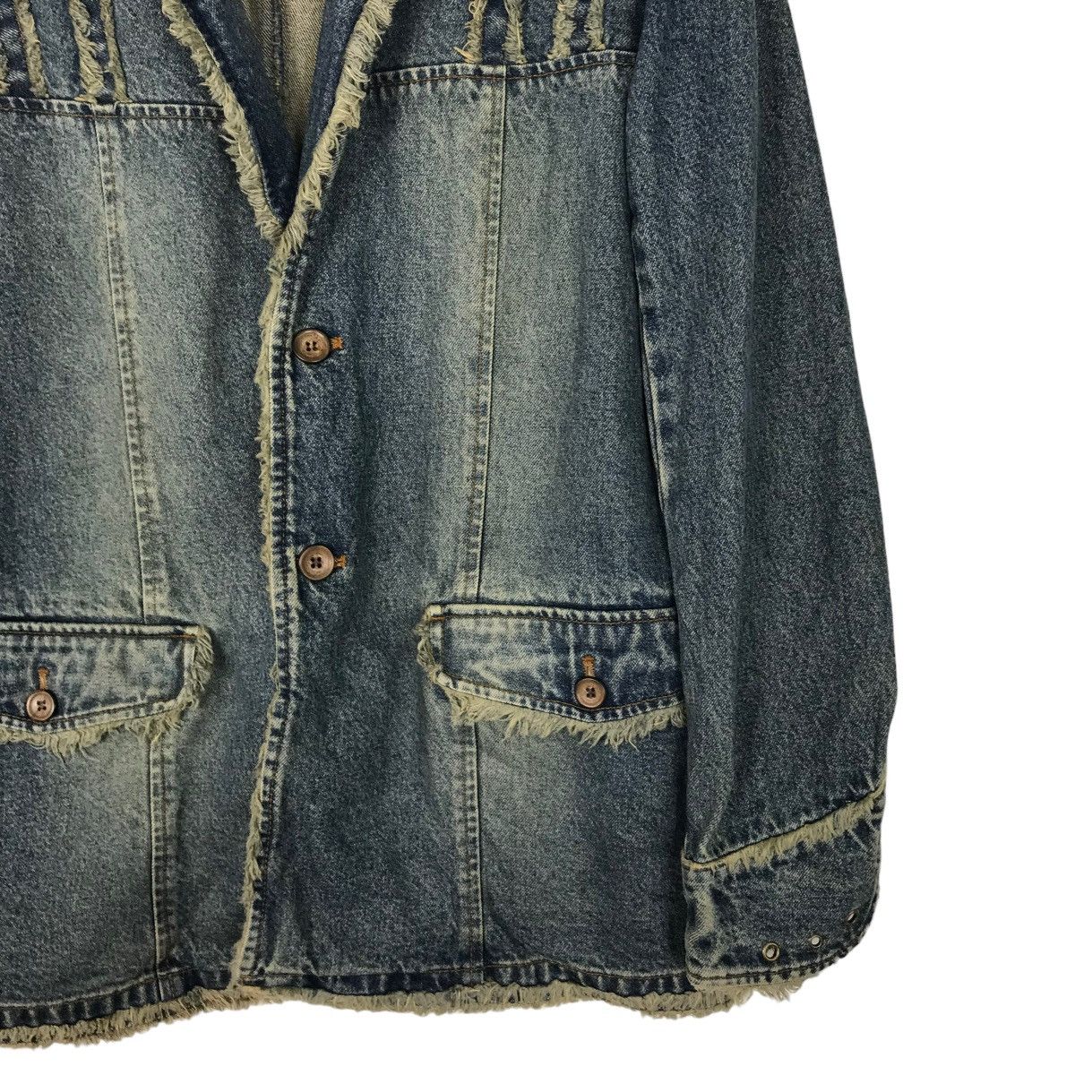 Morgan Homme 💥 MORGAN HOMME DISTRESSED DYED DENIM JACKET Size US M / EU 48-50 / 2 - 5 Thumbnail