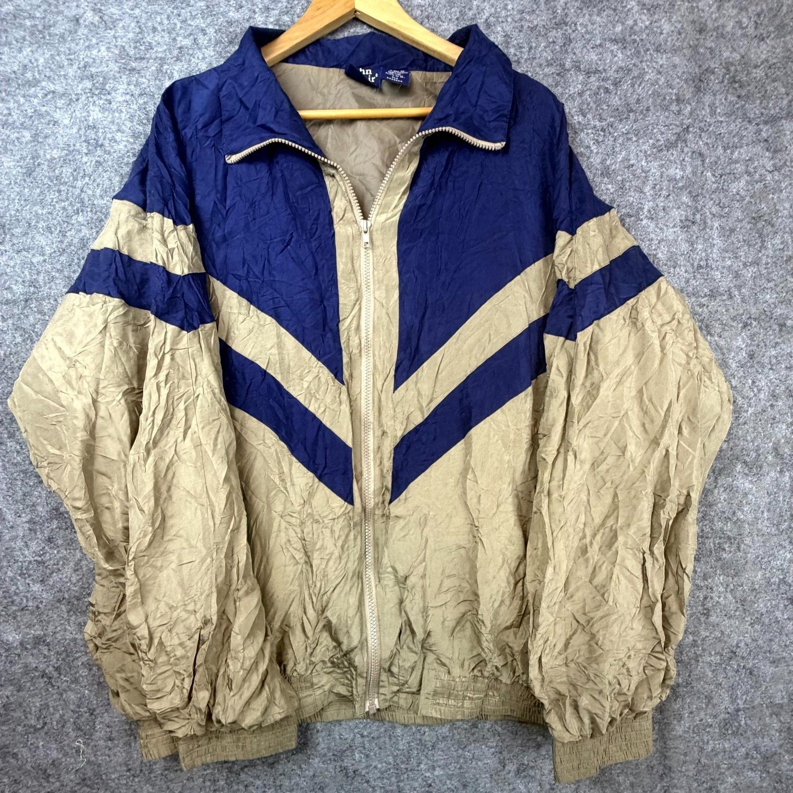 Blair Vintage John Blair Windbreaker Jacket XL Brown Blue Silk 90s Size US XL / EU 56 / 4 - 1 Thumbnail