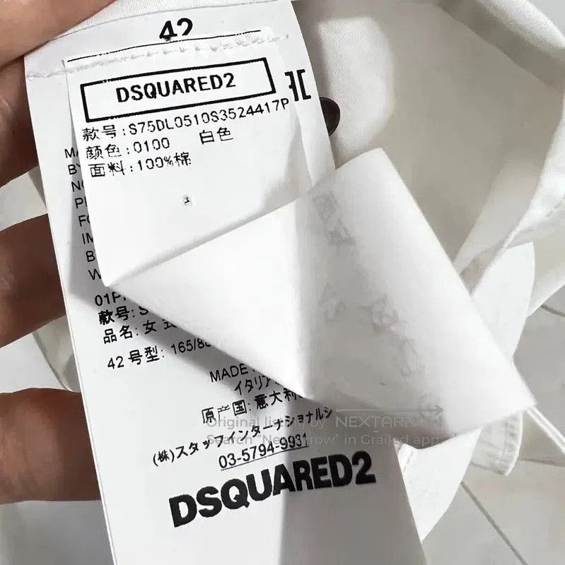 Dsquared2 DSQUARED2 Women's Long Sleeve White Shirt . Size XL / US 12-14 / IT 48-50 - 5 Thumbnail