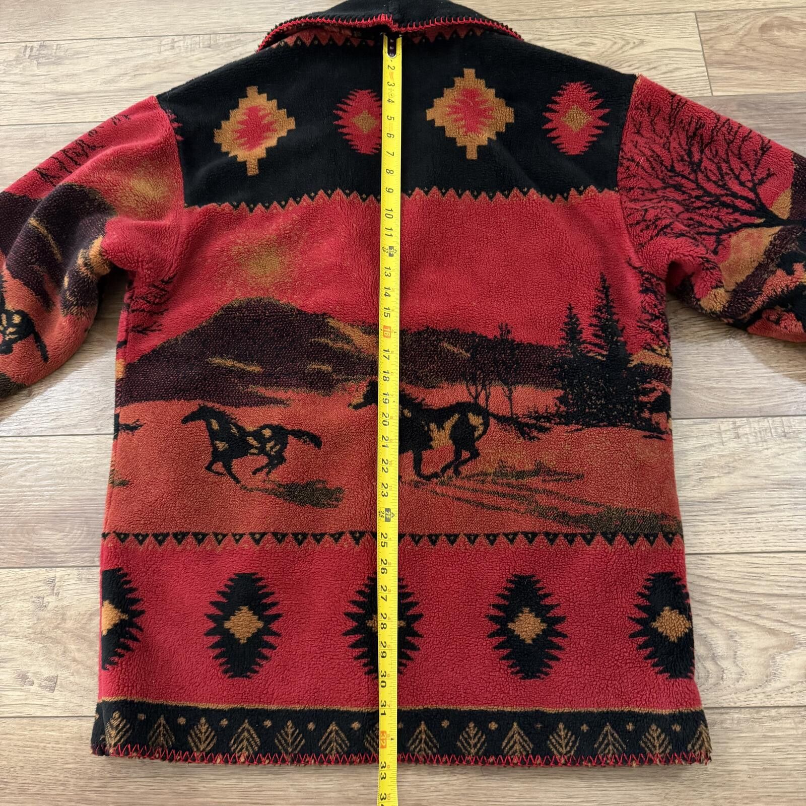 Other Vintage Southwestern Horse Animal Fleece AOP Aztec Jacket Size US L / EU 52-54 / 3 - 7 Thumbnail