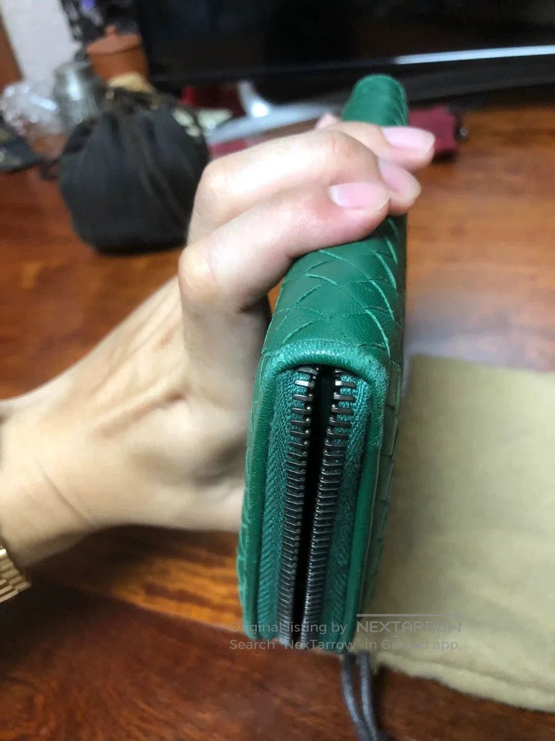 Bottega Veneta Bottega Veneta Green Zip Wallet Clutch. Size ONE SIZE - 6 Thumbnail