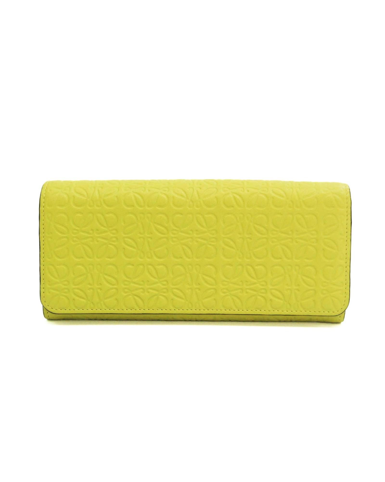 image of Yellow Leather Loewe Continental Wallet, Women's