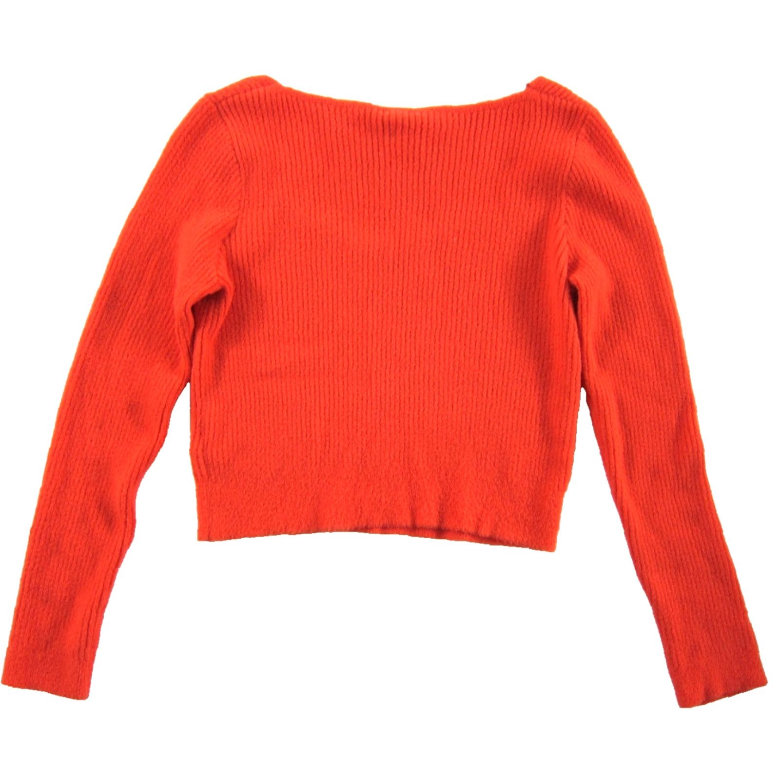 Topshop Topshop NWT Coral Orange Soft Stretch Scoop Neck Cropped Sweater 8-10 Slim Women Pullover Knit Casual Size M / US 6-8 / IT 42-44 - 2 Thumbnail