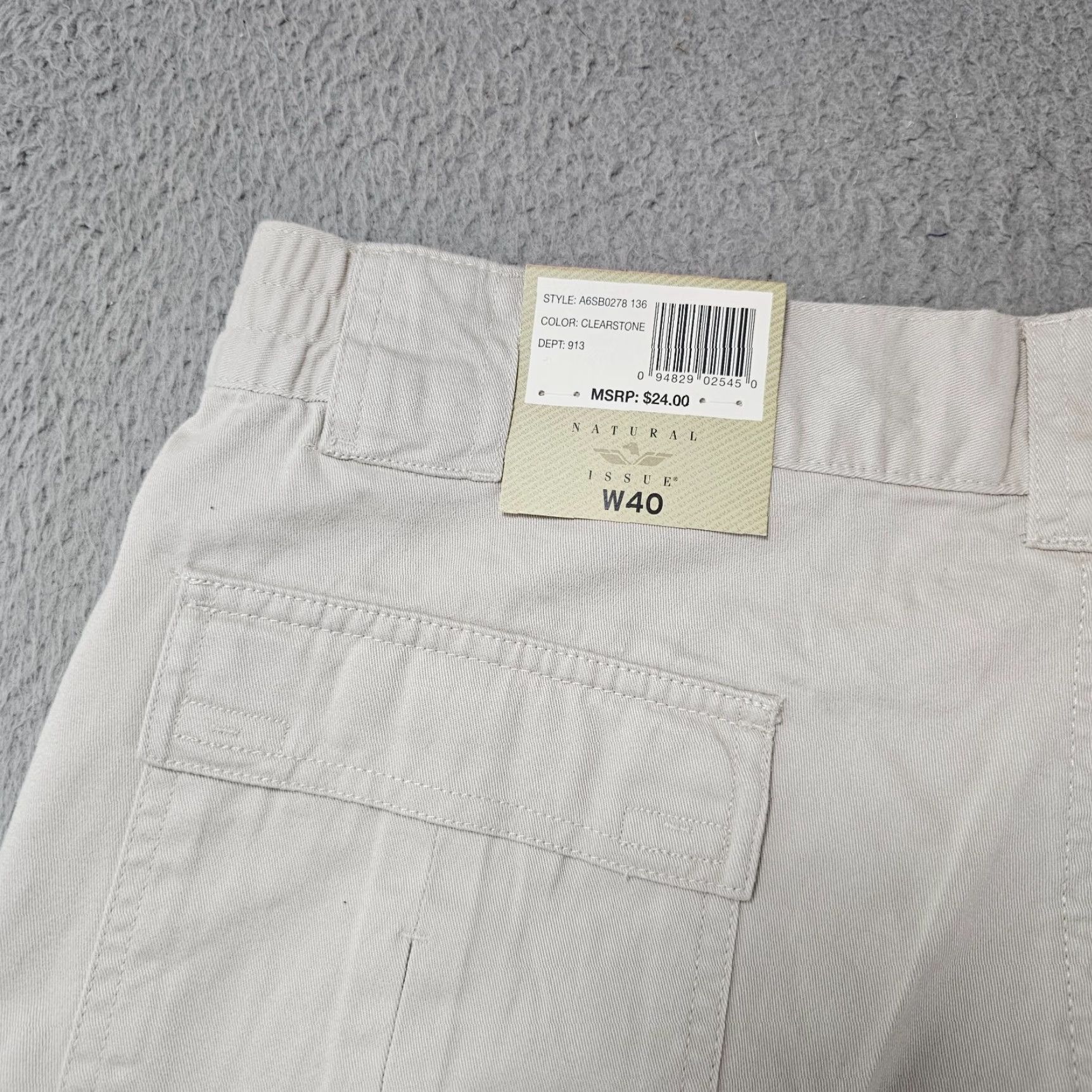 Vintage Natural Issue Shorts Mens 40 Stone Beige Cotton Cargo 7" Inseam Chinos Outdoor Golf Slim Regular Waist 40 Size US 40 / EU 56 - 4 Thumbnail