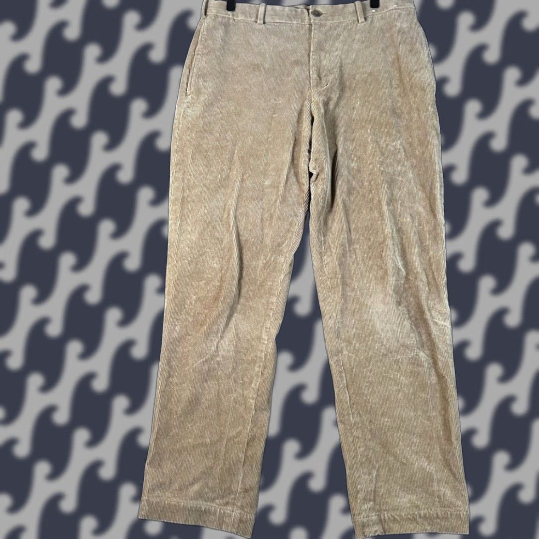 Uniqlo Uniqlo Corduroy Pants Mens 32 Regular Beige Solid Khakis Retro Straight Leg M96 Size US 32 / EU 48 - 1 Thumbnail