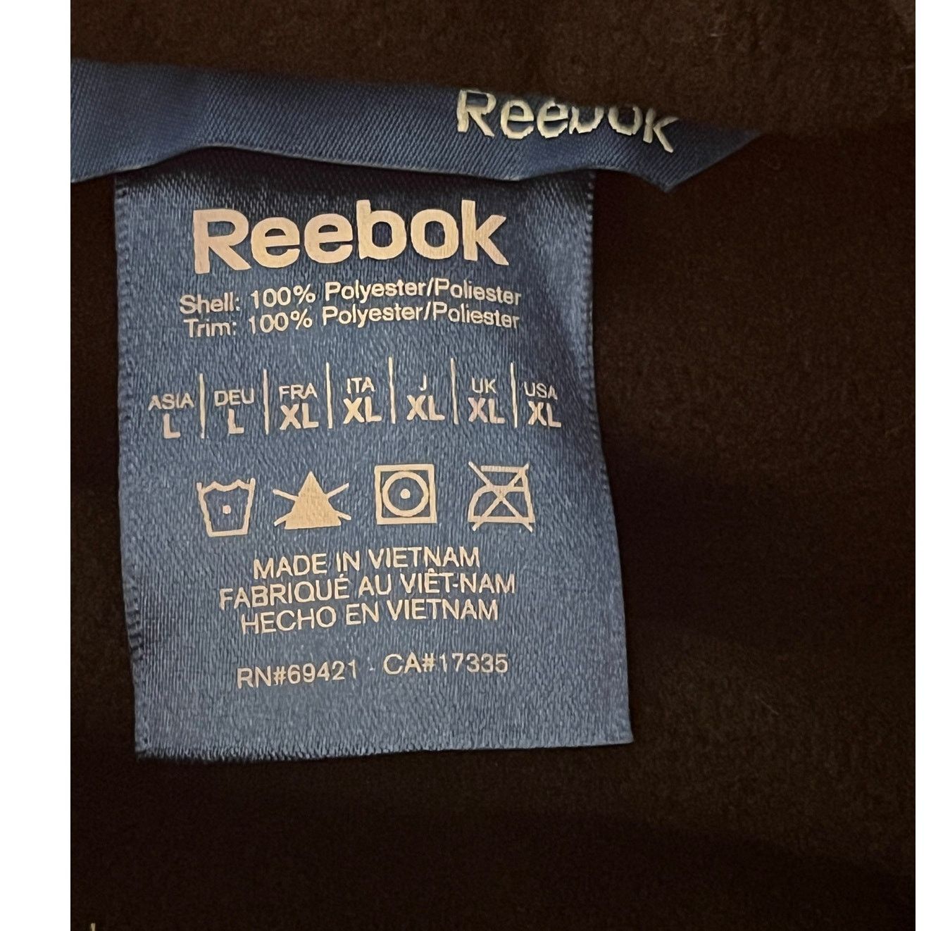 Reebok REEBOK PREMIUM MICRO FLEECE Jacket - X-Large - Black Size US XL / EU 56 / 4 - 5 Thumbnail