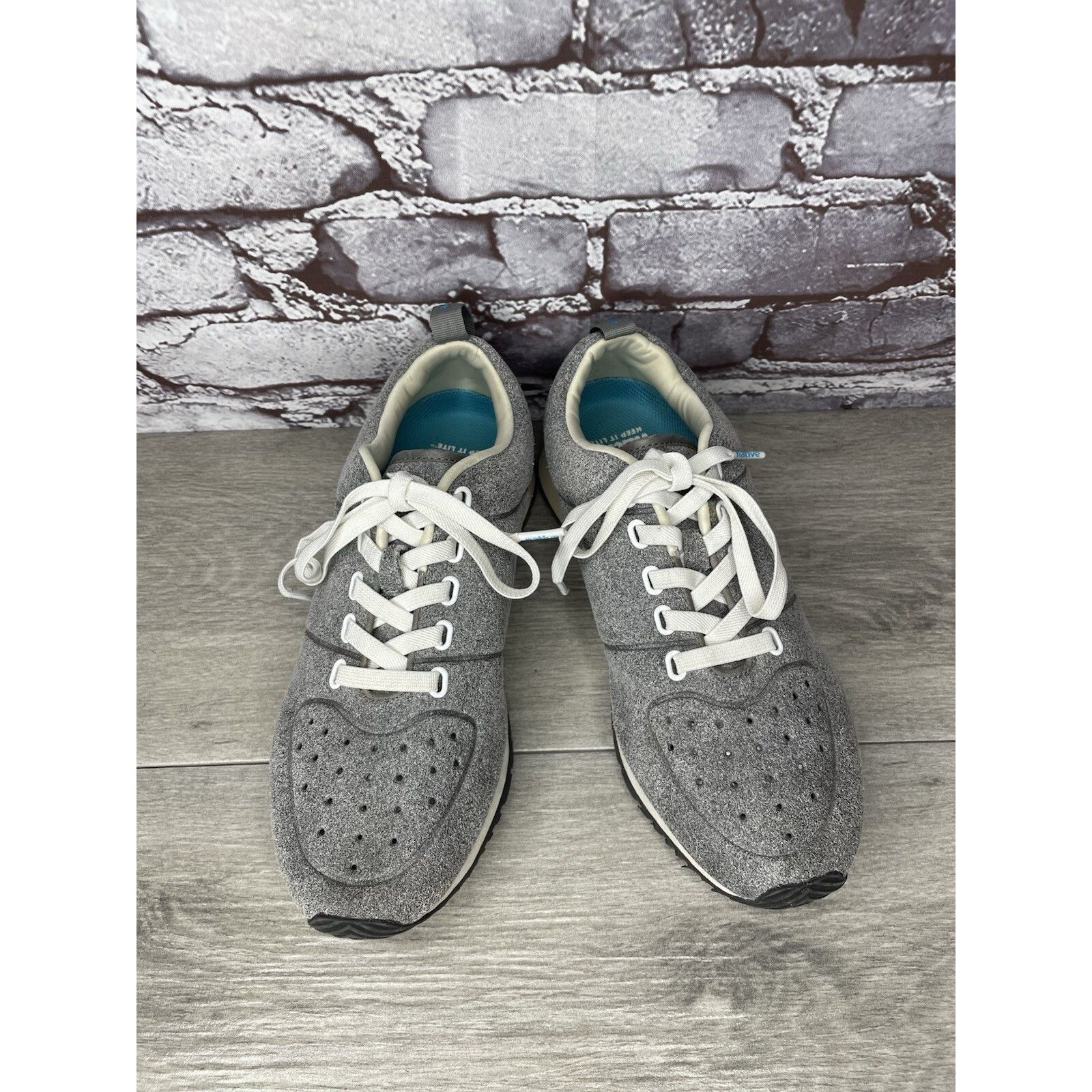 Native Native Monaco Gray Suede White Lace Up Casual Sneakers Shoes Size US 7 / EU 40 - 11 Thumbnail