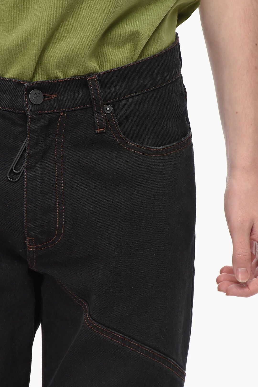 Off-White og1mm0526 Straight Leg Jeans in Black Size US 31 - 3 Thumbnail
