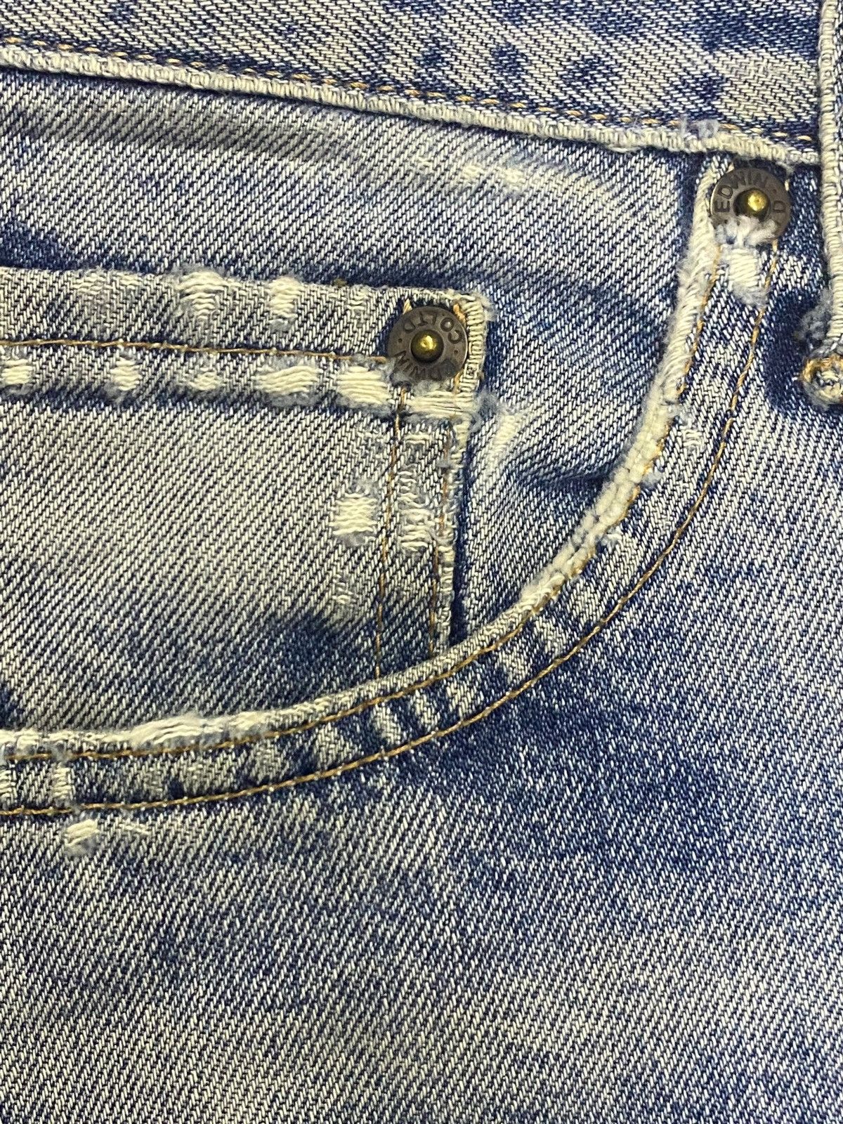 Junya Watanabe Vintage Edwin 403 Japan Faded Wash Distressed Denim Jeans Size US 30 / EU 46 - 13 Thumbnail