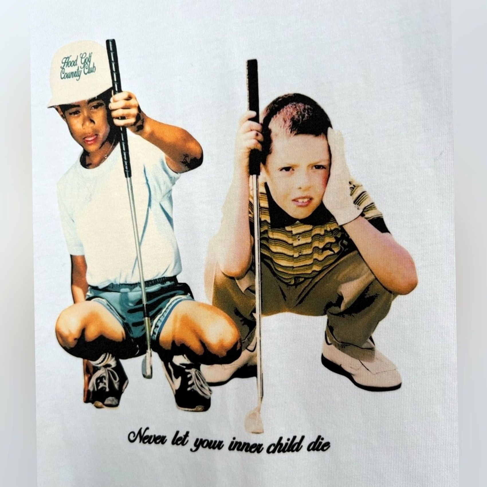 CO Hood Golf Co UK “Never Let Inner Child Die” Tee SIZE XXL Men White Graphic Tee Hood Golf Co UK Sold Out Rare Graphic TEE 2XL Mens Size US XXL / EU 58 / 5 - 2 Thumbnail